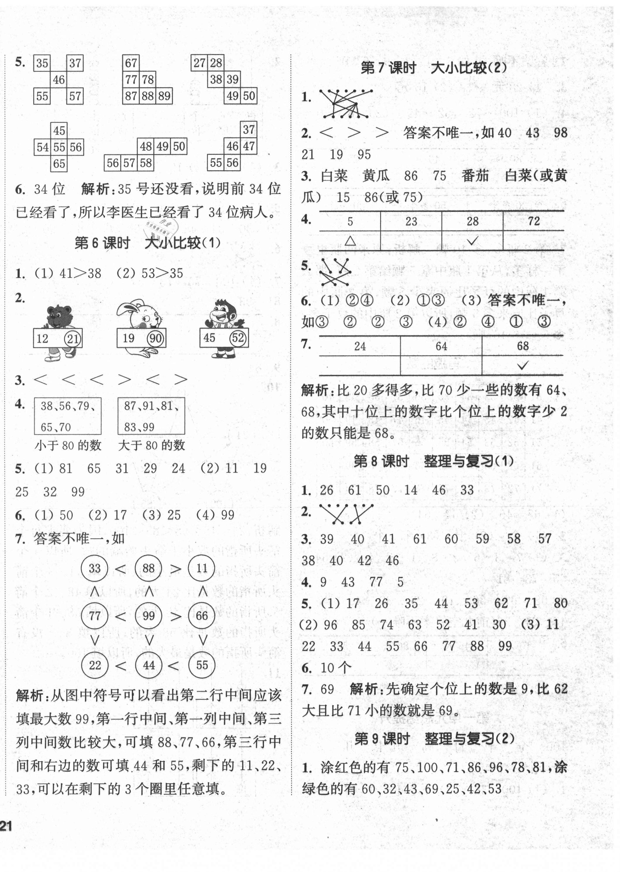 2021年通城學(xué)典課時(shí)作業(yè)本一年級(jí)數(shù)學(xué)下冊(cè)西師大版 第2頁(yè)