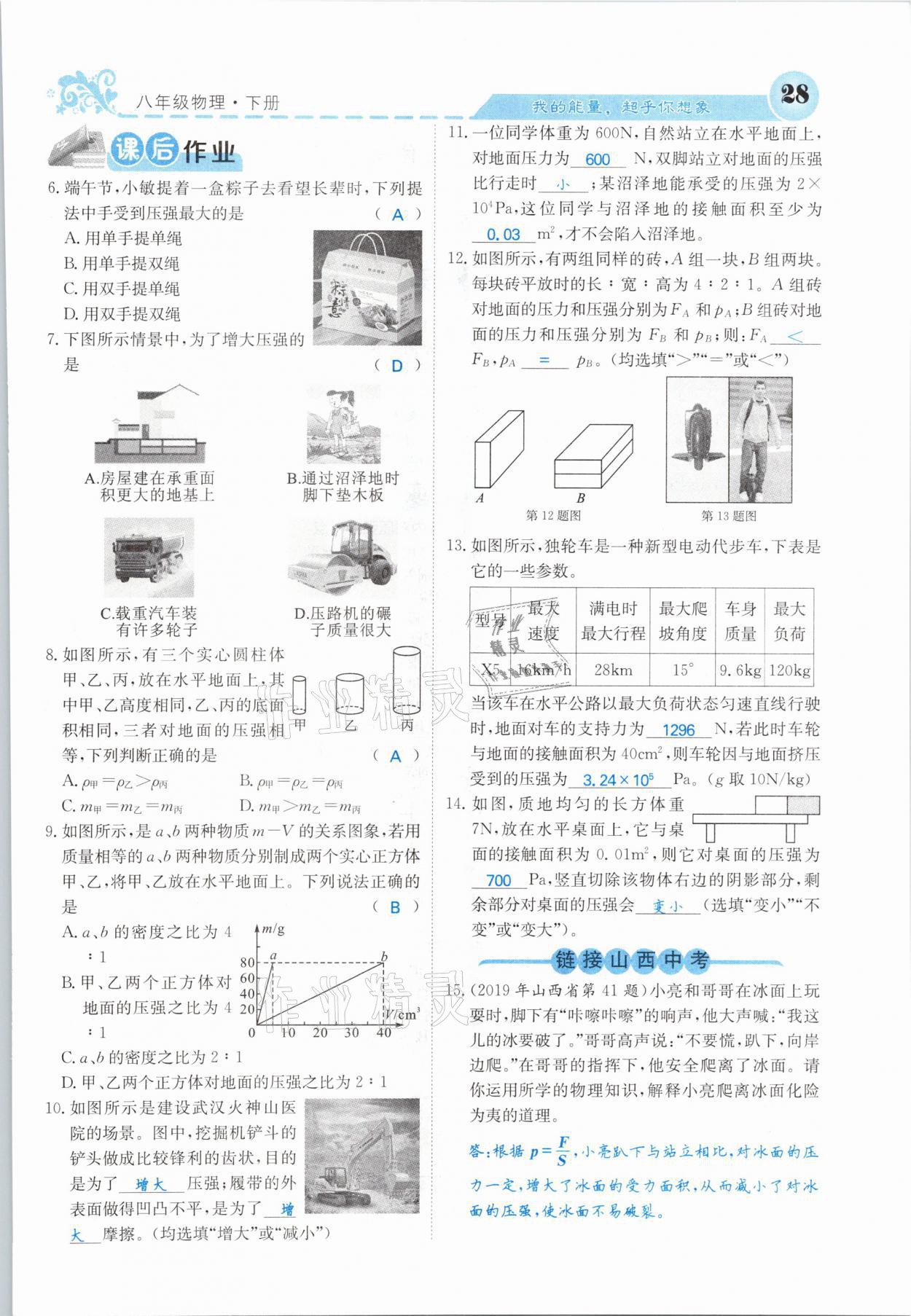 2021年課堂點睛八年級物理下冊人教版山西專版 第28頁