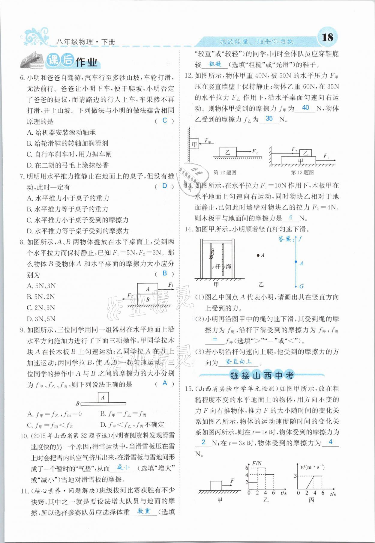 2021年課堂點睛八年級物理下冊人教版山西專版 第18頁