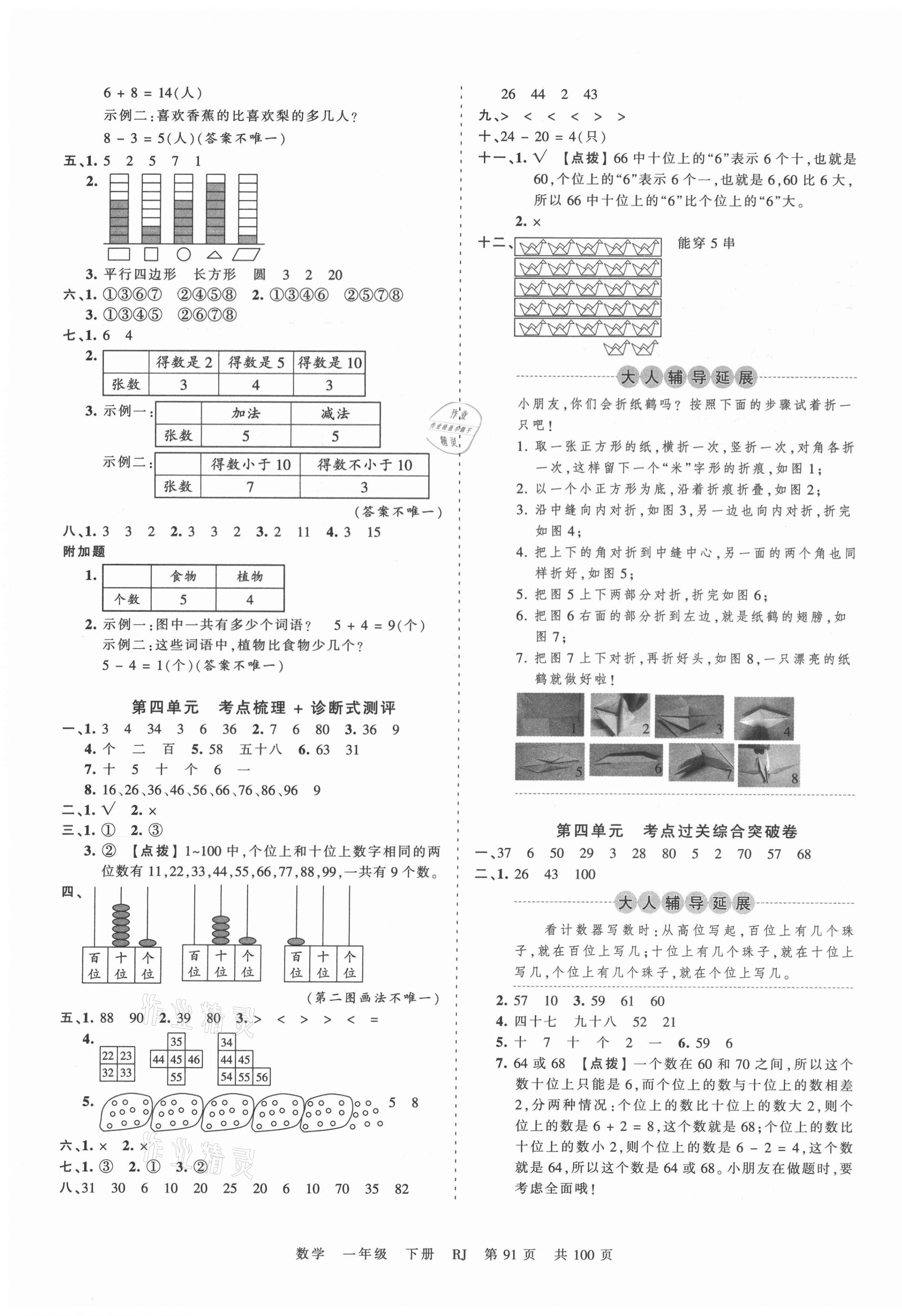 2021年王朝霞考点梳理时习卷一年级数学下册人教版 第3页