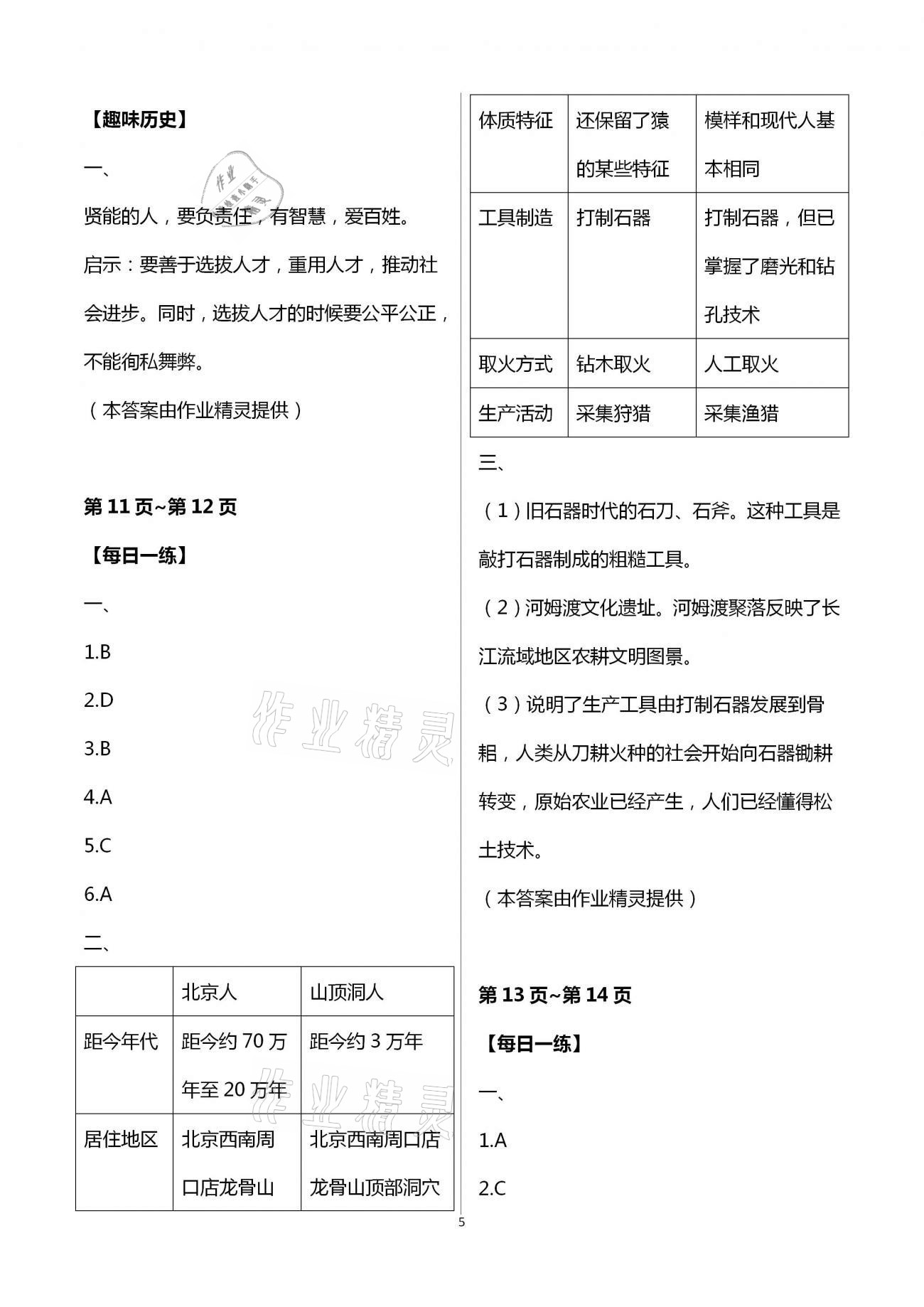 2021年新課堂寒假生活七年級歷史人教版 第5頁