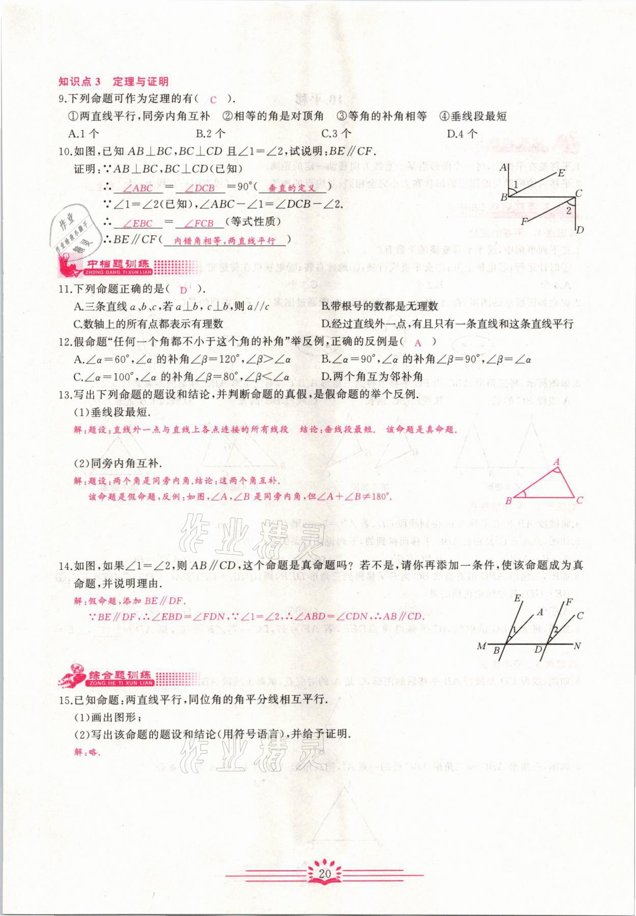 2021年思維新觀察七年級(jí)數(shù)學(xué)下冊宜昌專版 第20頁