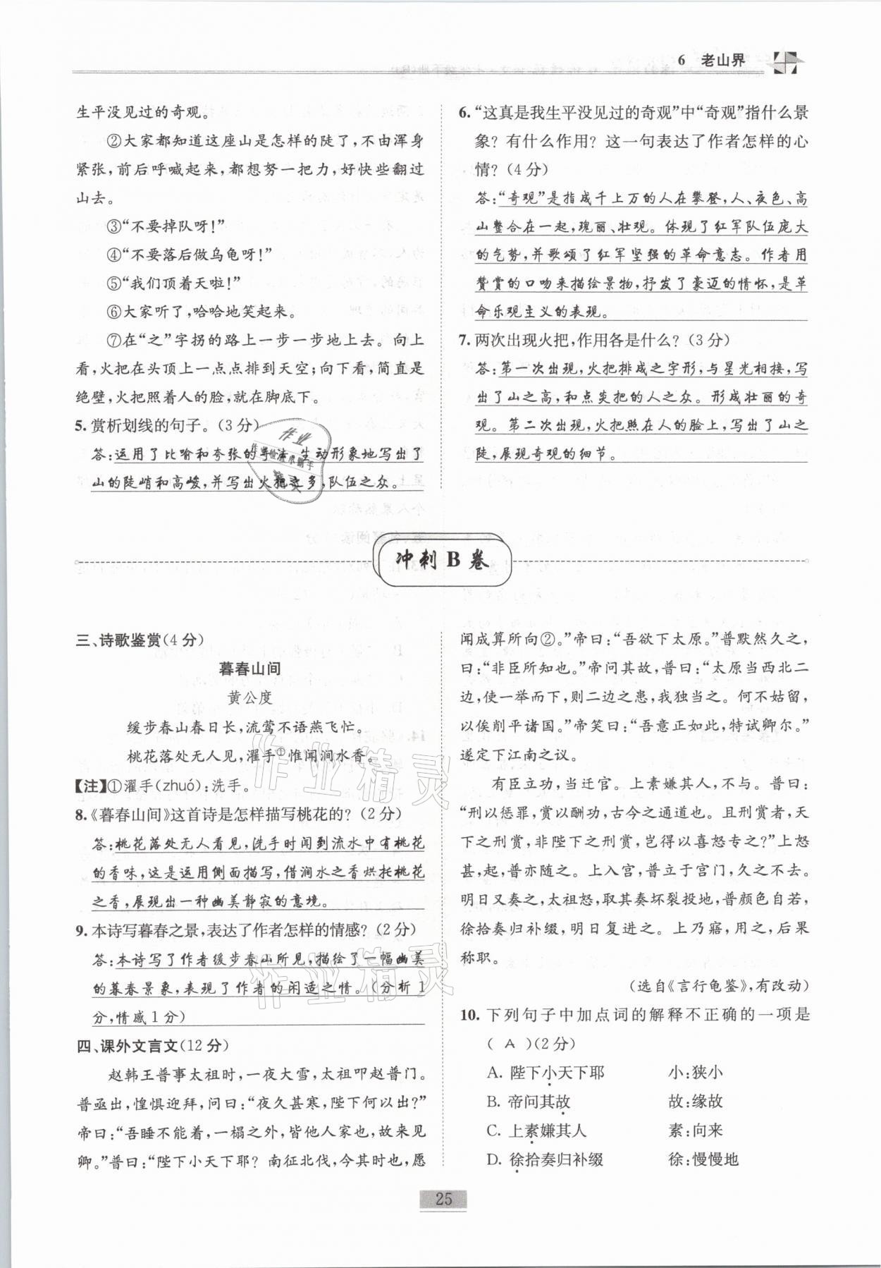 2021年名師課堂課時優(yōu)化精講精練七年級語文下冊人教版 第25頁