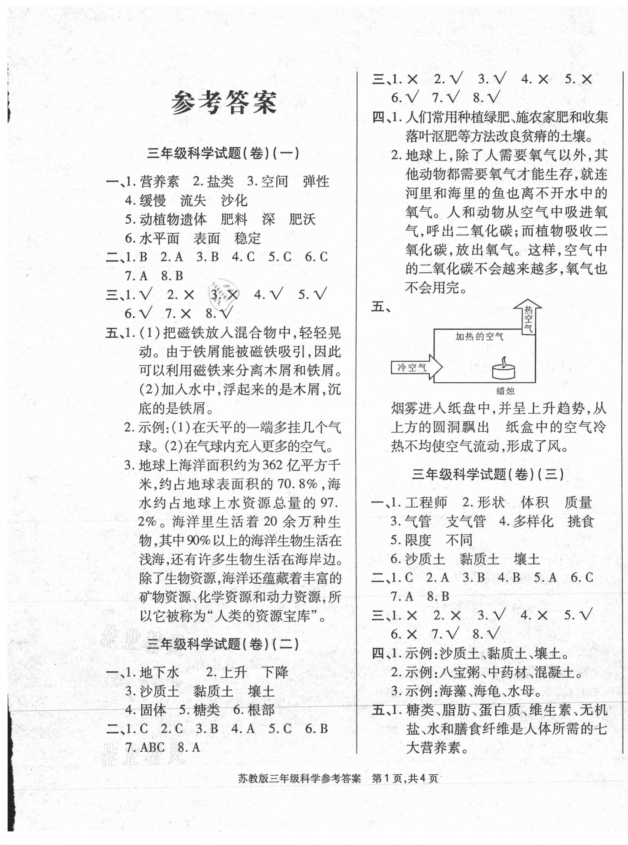 2020年正宗十三县三年级科学上册苏教版 第1页