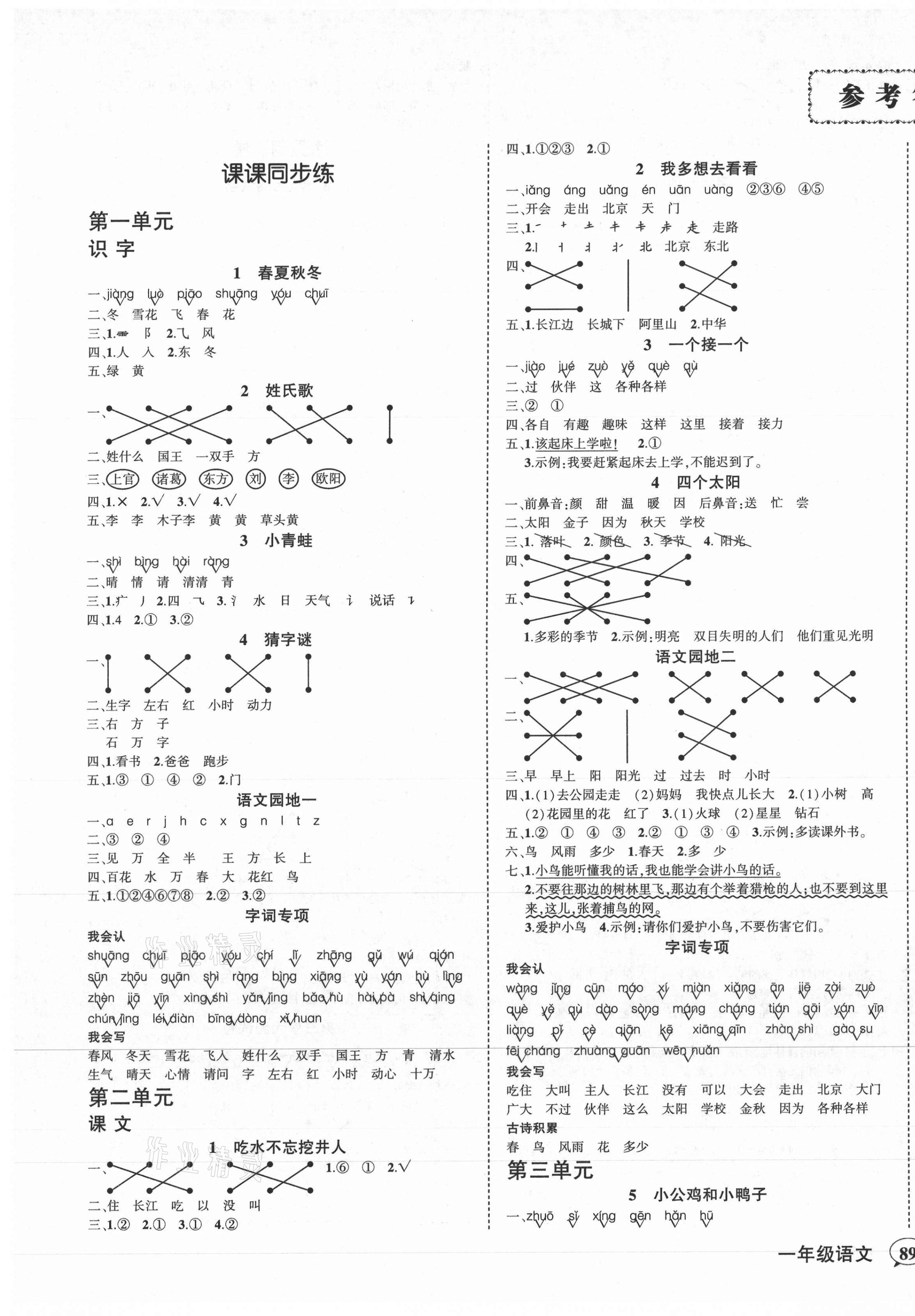 2021年?duì)钤刹怕穭?chuàng)優(yōu)作業(yè)100分一年級(jí)語文下冊(cè)人教版廣東專版 第1頁(yè)