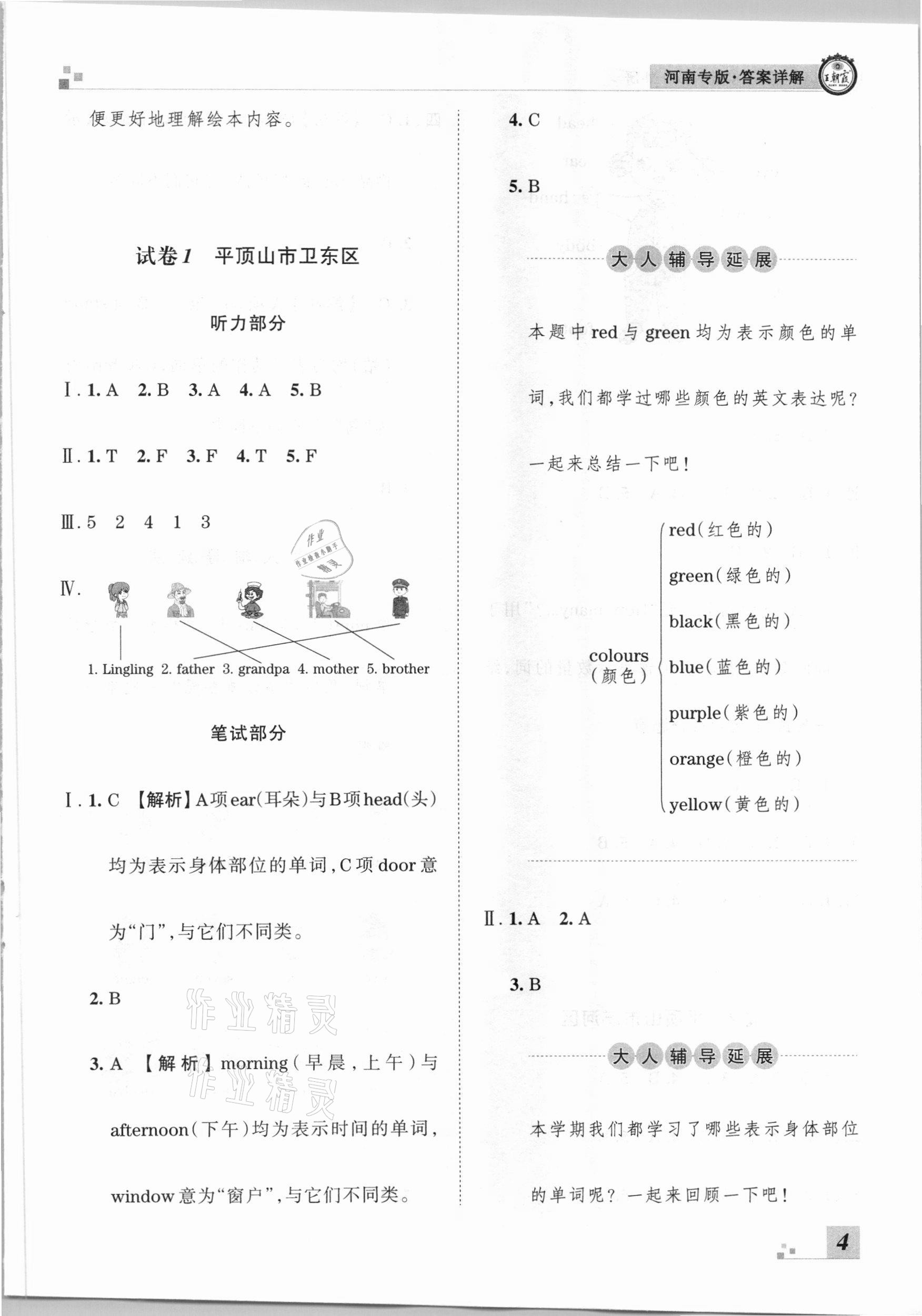 2020年王朝霞各地期末試卷精選三年級(jí)英語(yǔ)上冊(cè)外研版河南專版 參考答案第4頁(yè)