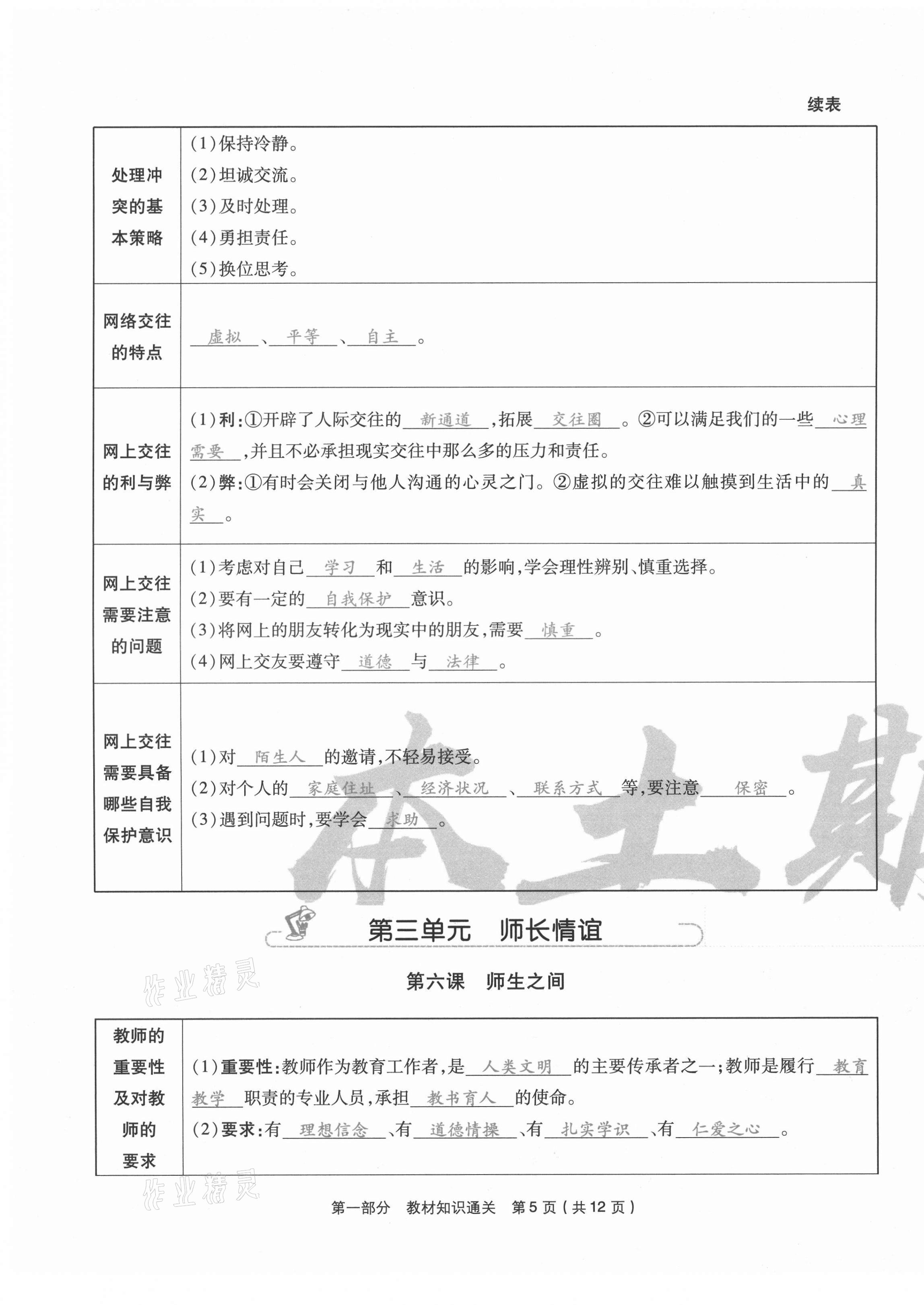 2020年云南本土期末卷七年級道德與法治上冊人教版 第5頁