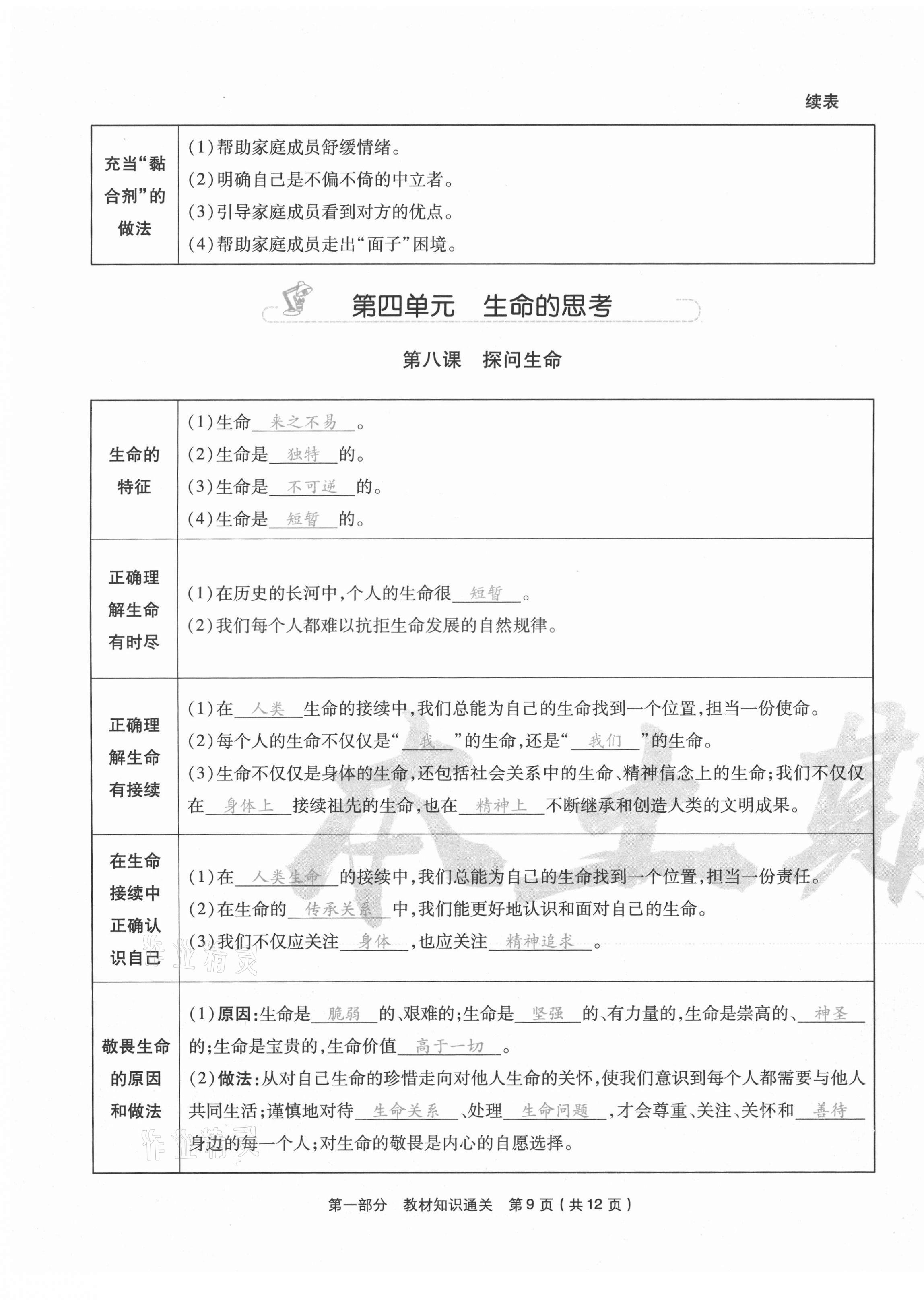 2020年云南本土期末卷七年級道德與法治上冊人教版 第9頁