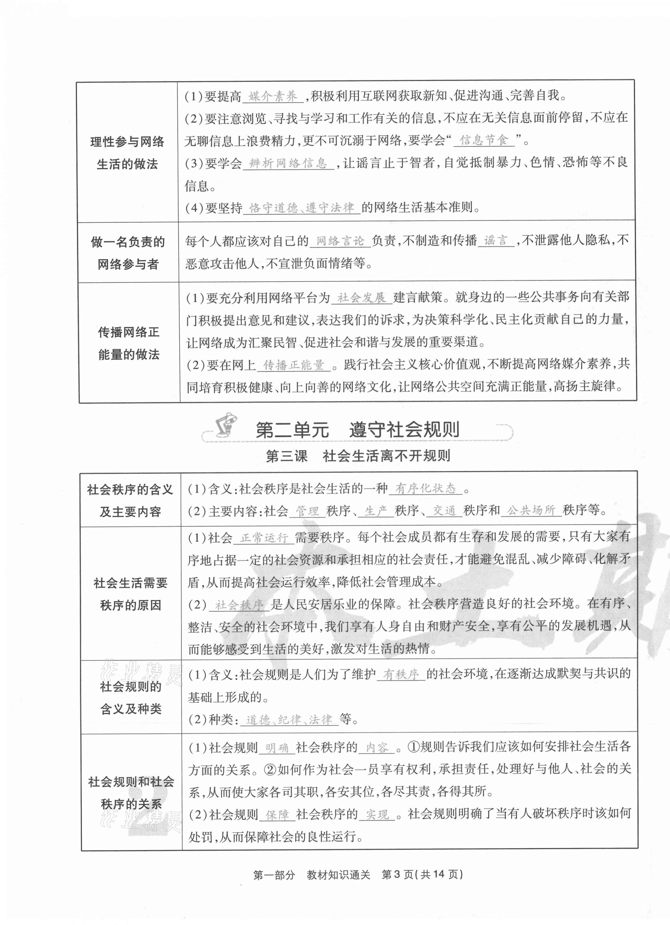 2020年云南本土期末卷八年級道德與法治上冊人教版 第3頁
