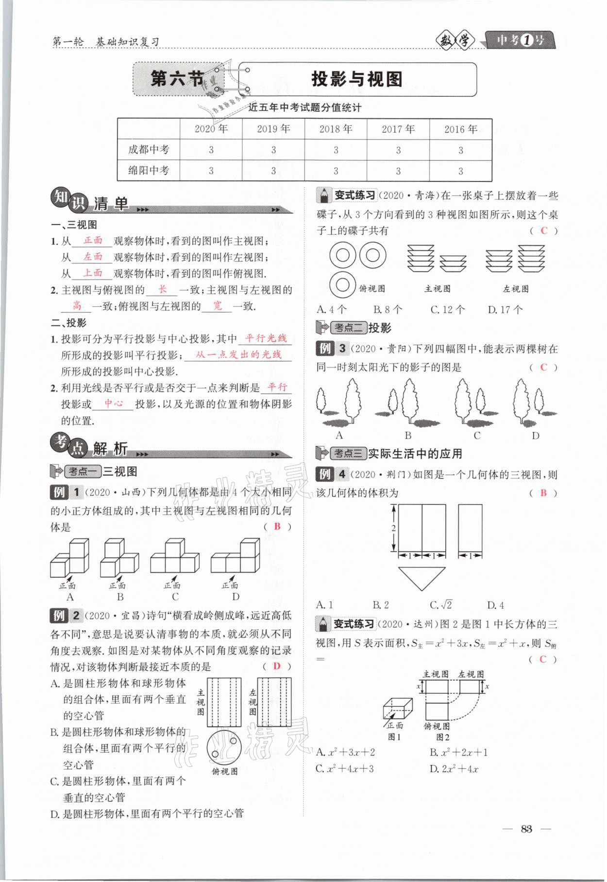 2021年中考1號(hào)數(shù)學(xué) 參考答案第83頁(yè)