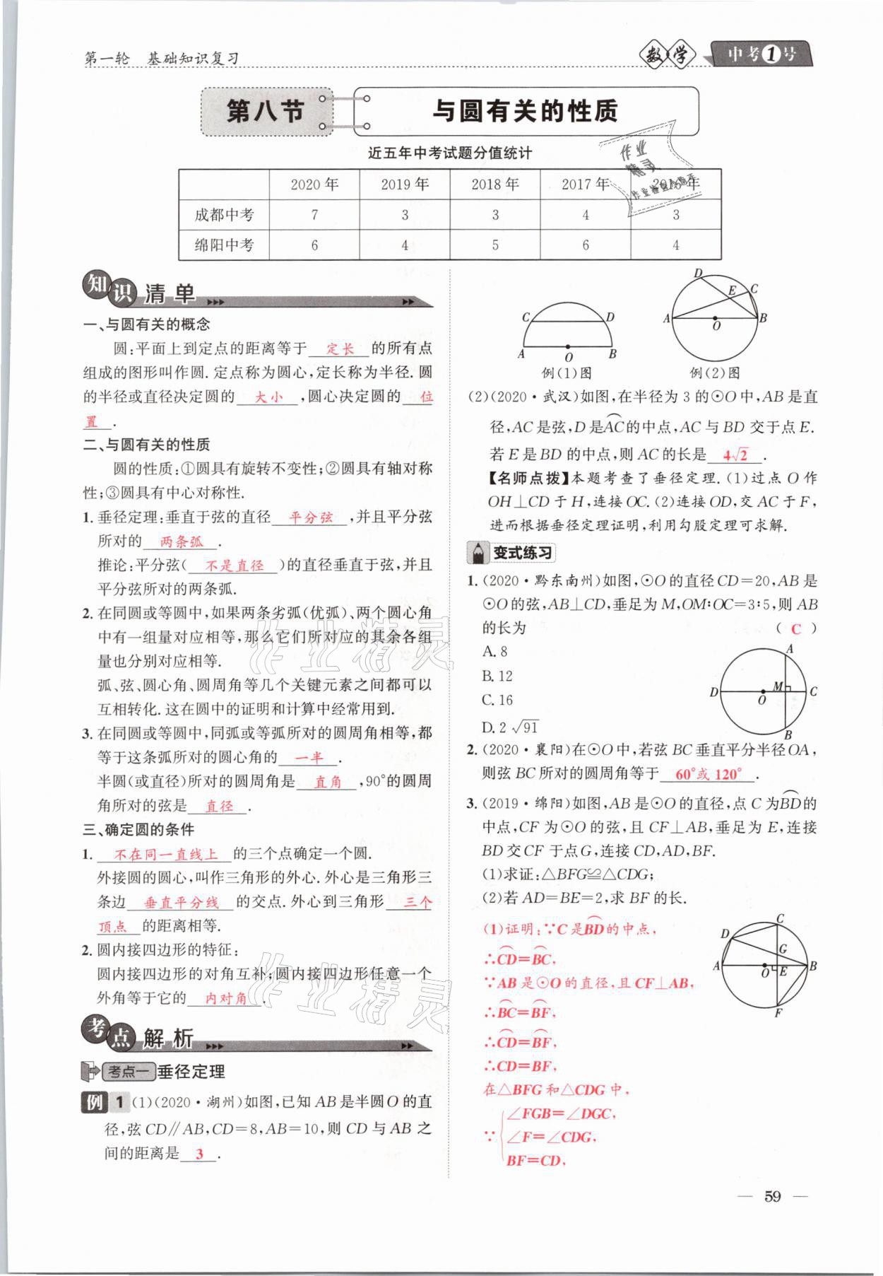 2021年中考1號數(shù)學(xué) 參考答案第59頁