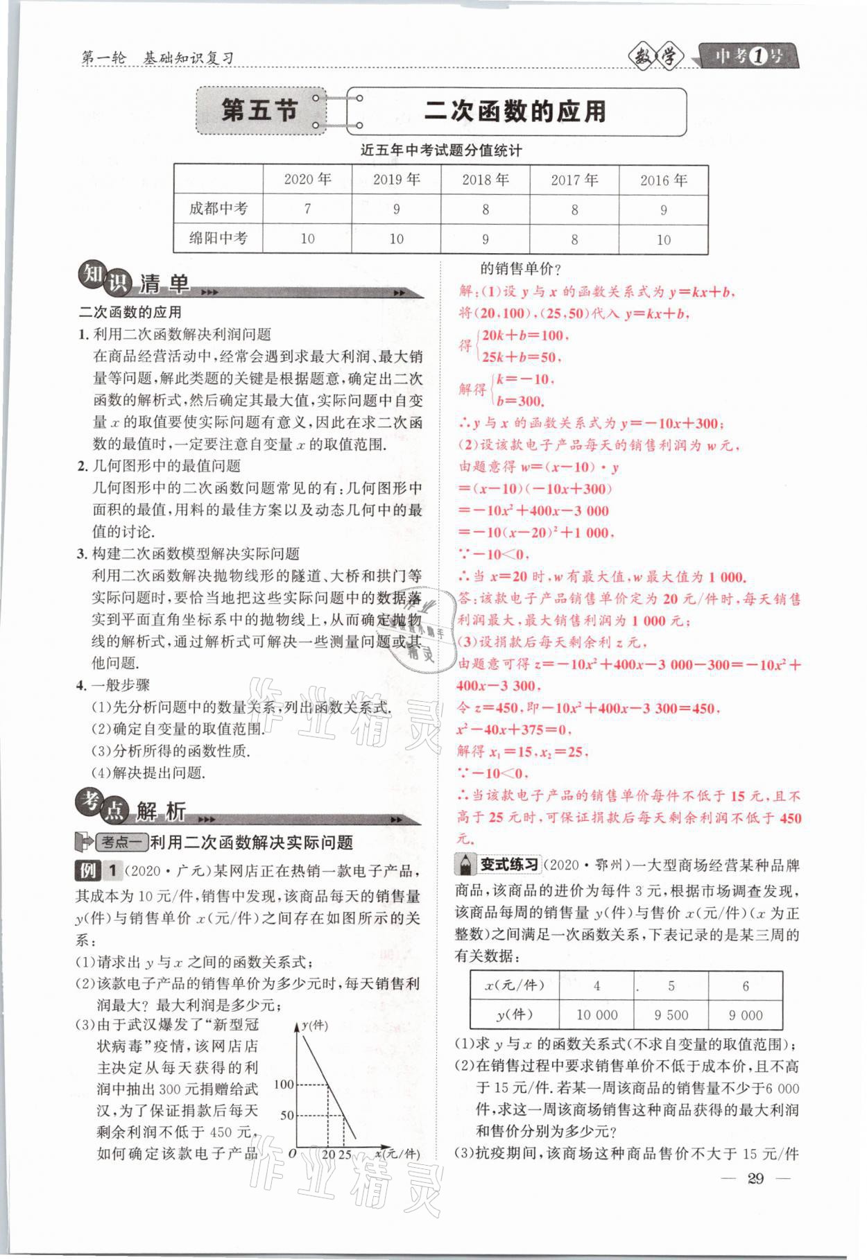 2021年中考1號數(shù)學(xué) 參考答案第29頁
