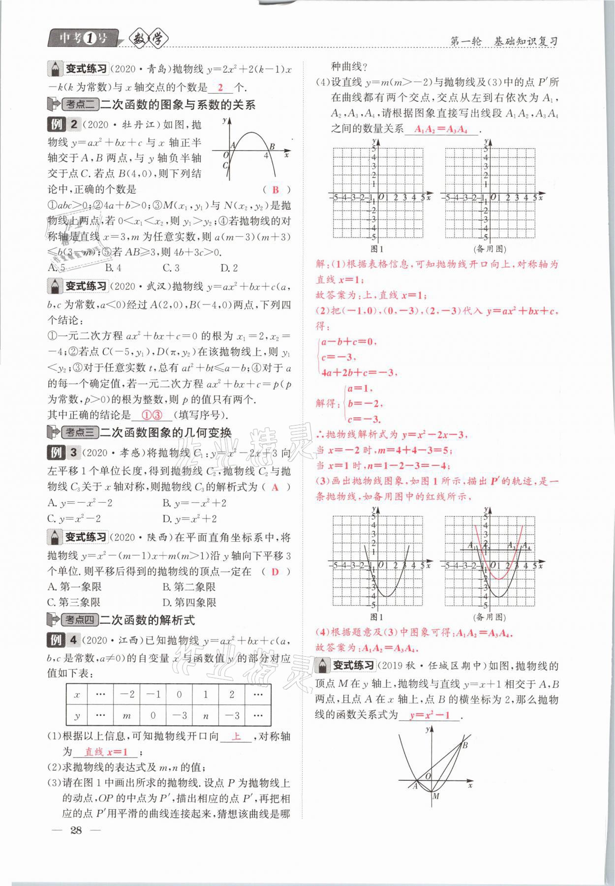 2021年中考1號數(shù)學 參考答案第28頁