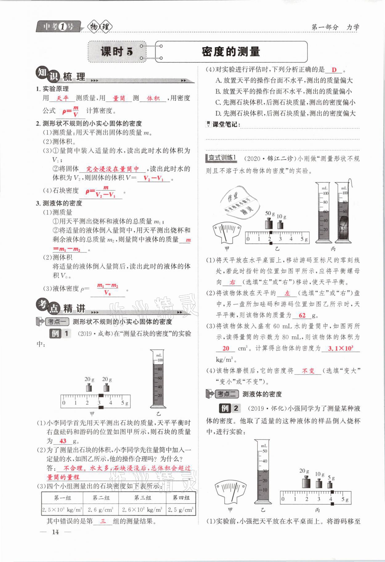 2021年中考1號物理 第14頁