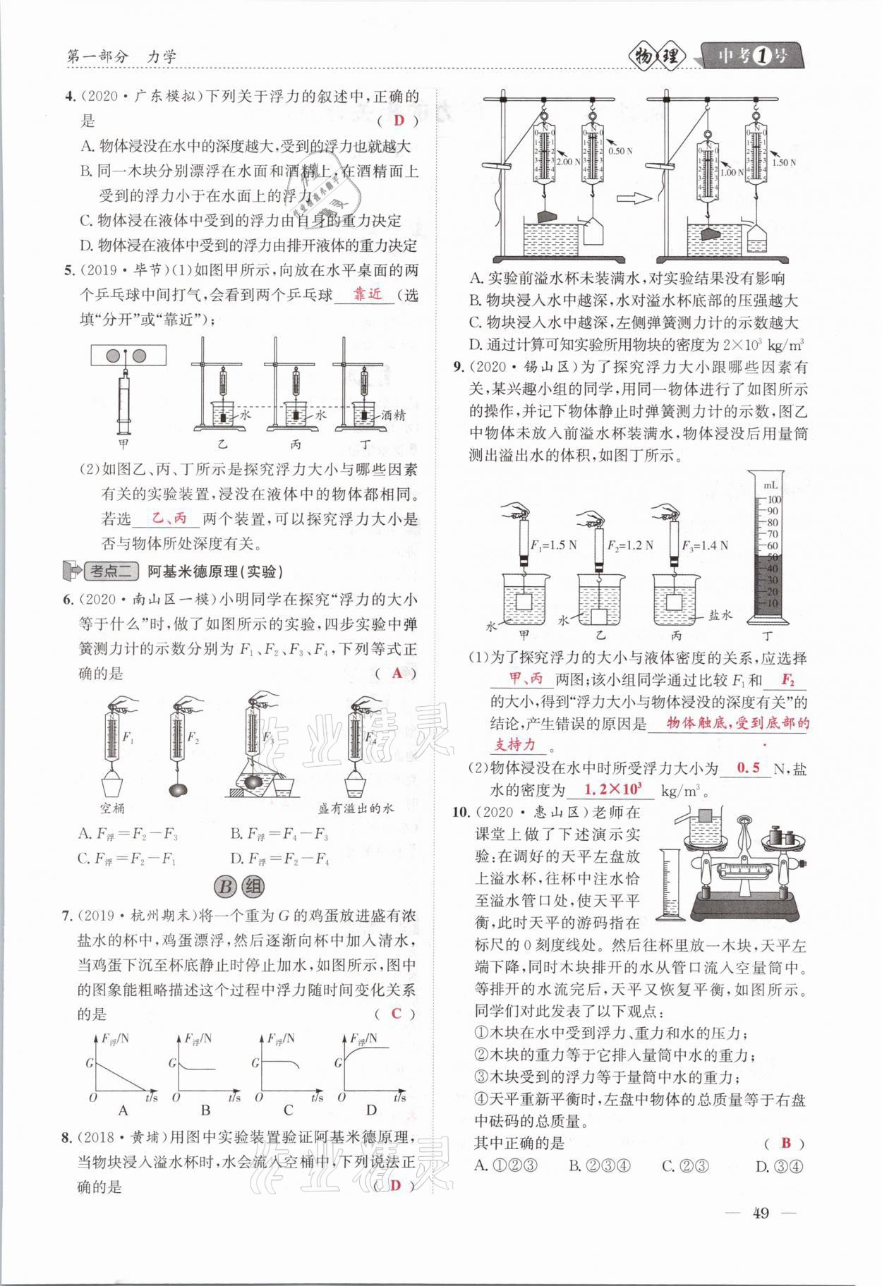 2021年中考1號物理 第49頁