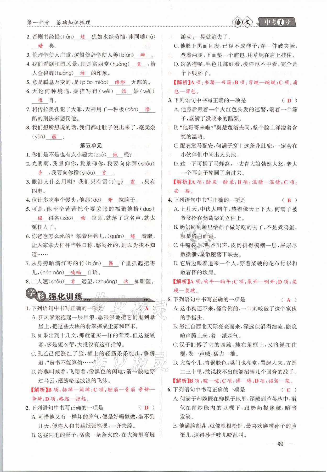 2021年中考1號(hào)語(yǔ)文 第49頁(yè)