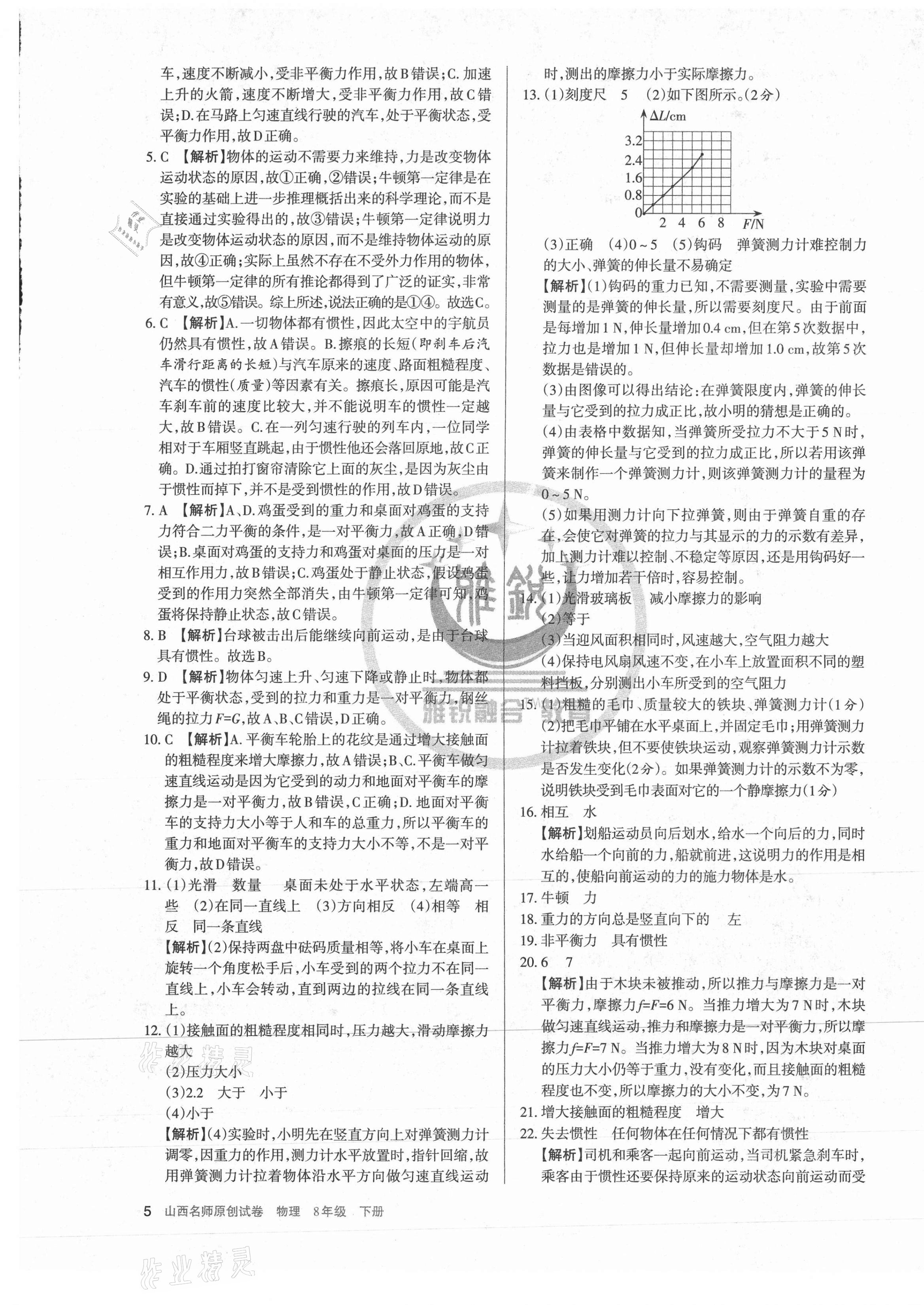 2021年山西名師原創(chuàng)試卷八年級物理下冊人教版 第5頁