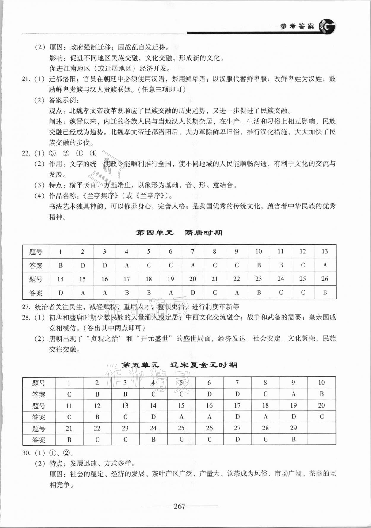 2021年初中學(xué)業(yè)水平考試復(fù)習(xí)指導(dǎo)歷史 參考答案第3頁(yè)