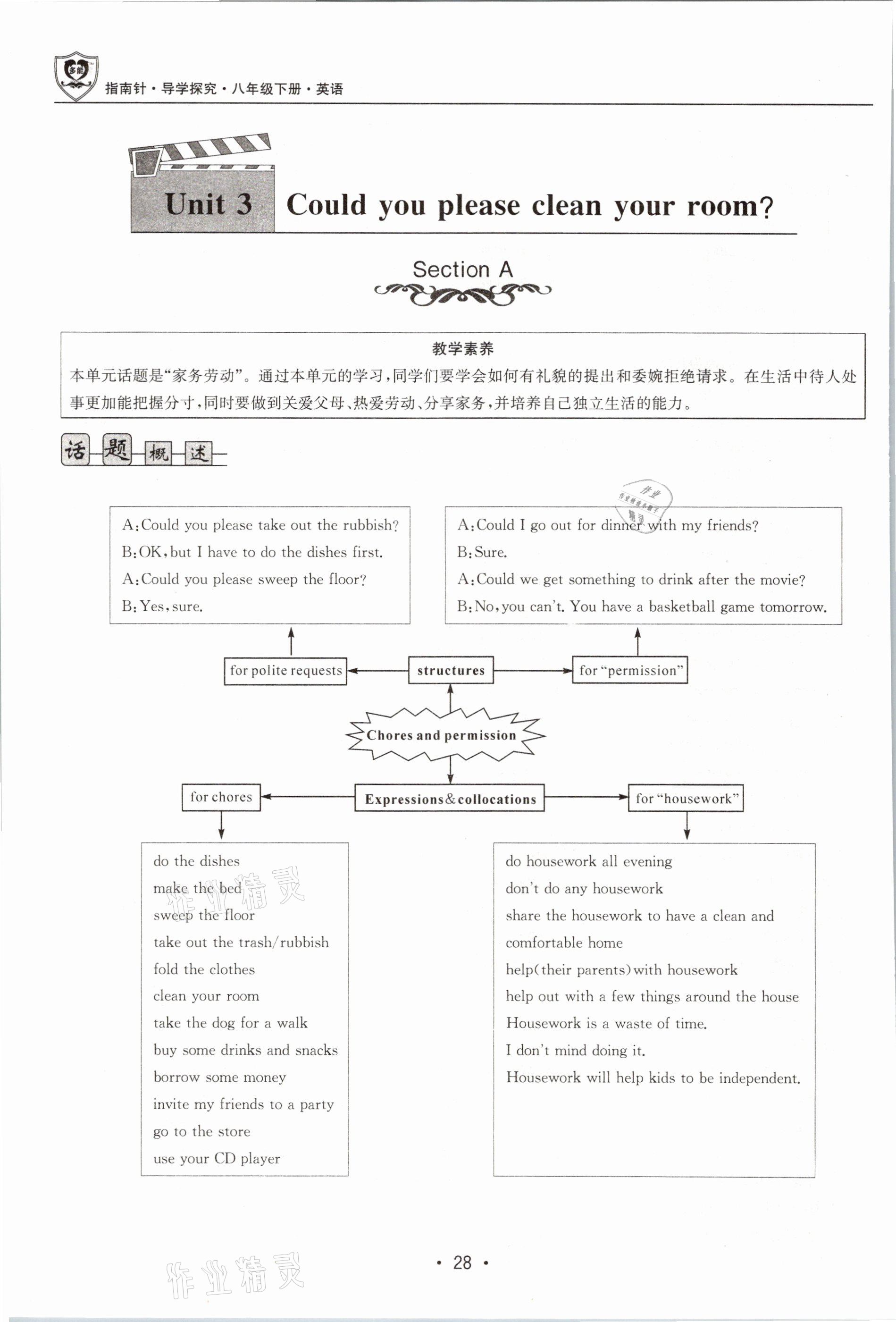 2021年指南针导学探究八年级英语下册人教版 参考答案第28页