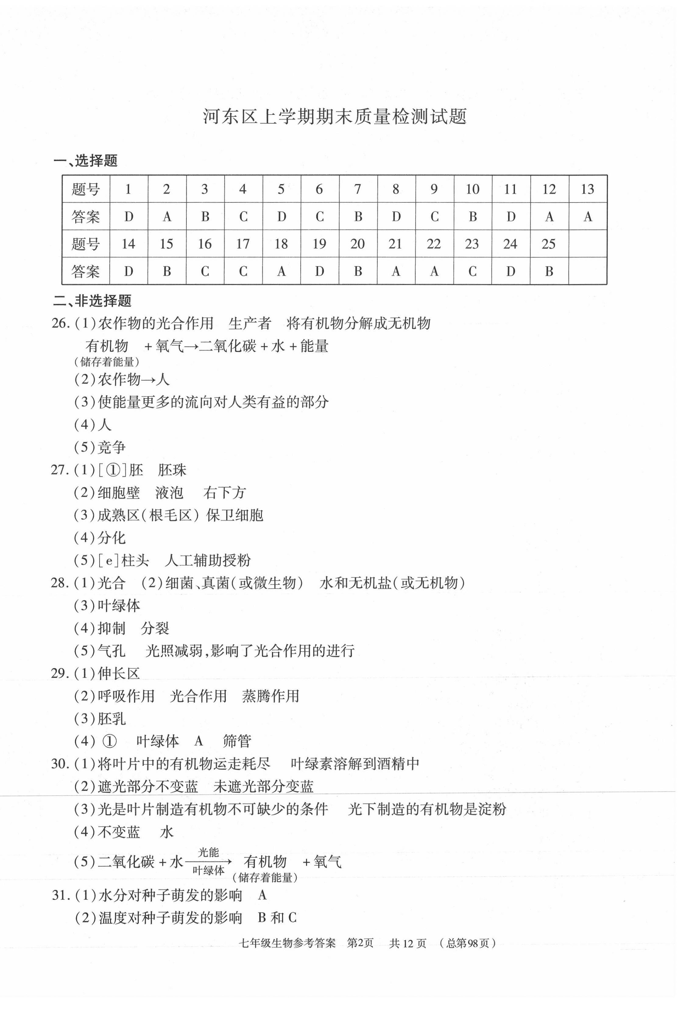 2020年輕松贏考七年級生物上冊人教版臨沂專版開明出版社 第2頁