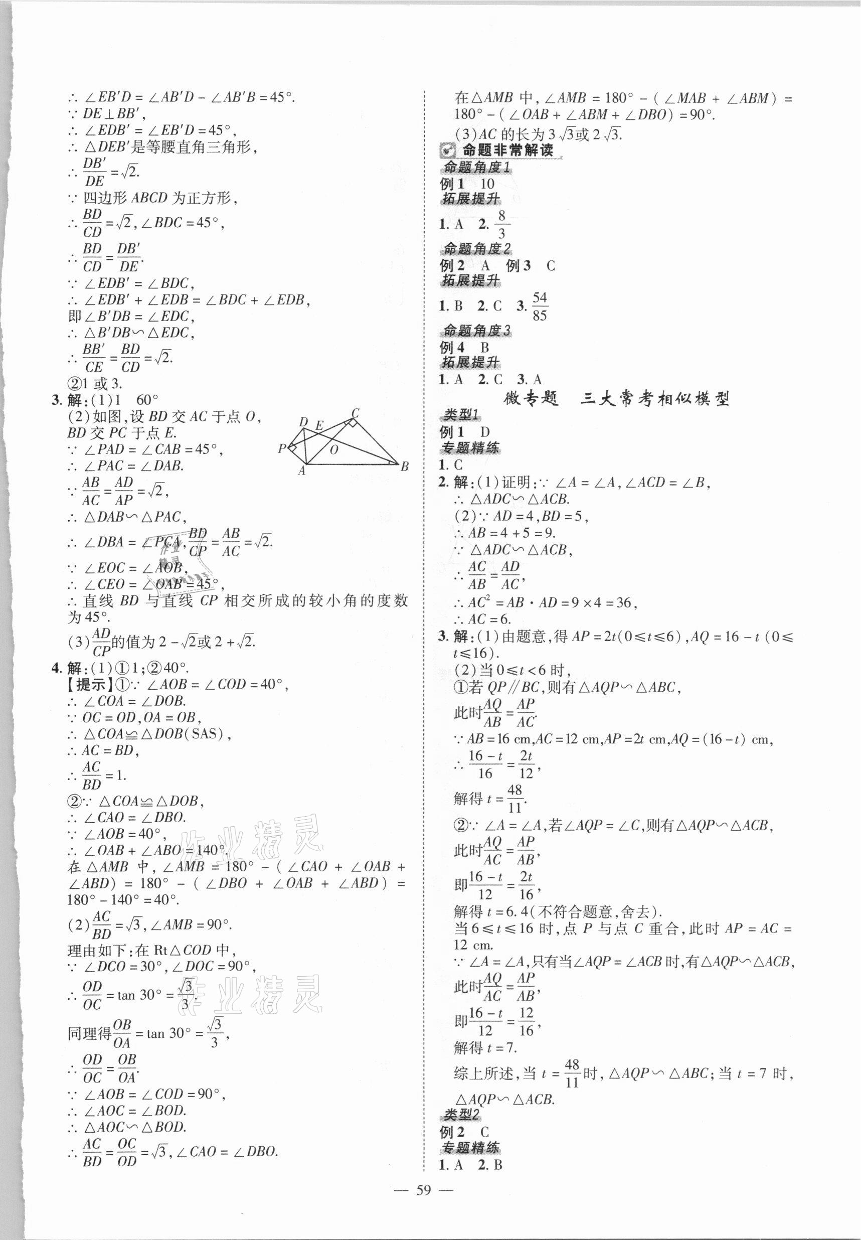 2021年河南中考數學南方出版社 參考答案第17頁