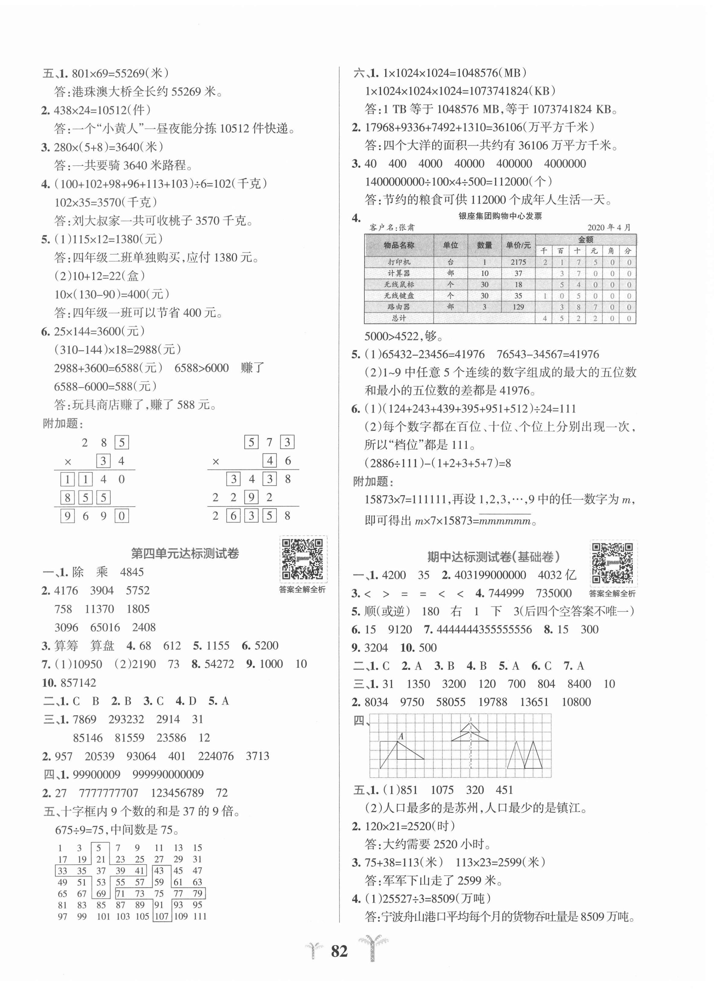 2021年小学学霸冲A卷四年级数学下册苏教版 第2页