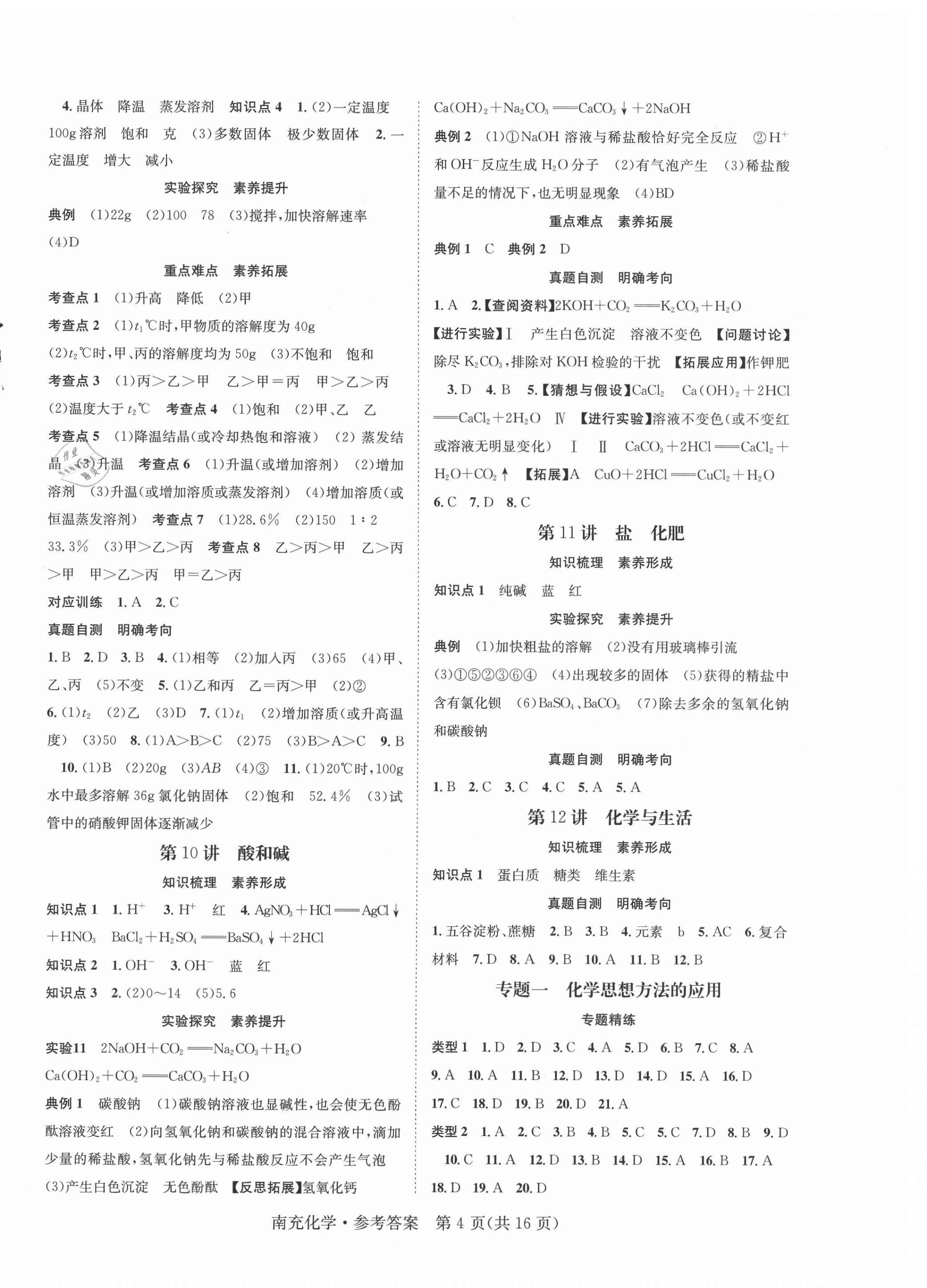 2021年國華圖書中考拐點化學(xué)南充專版 第4頁