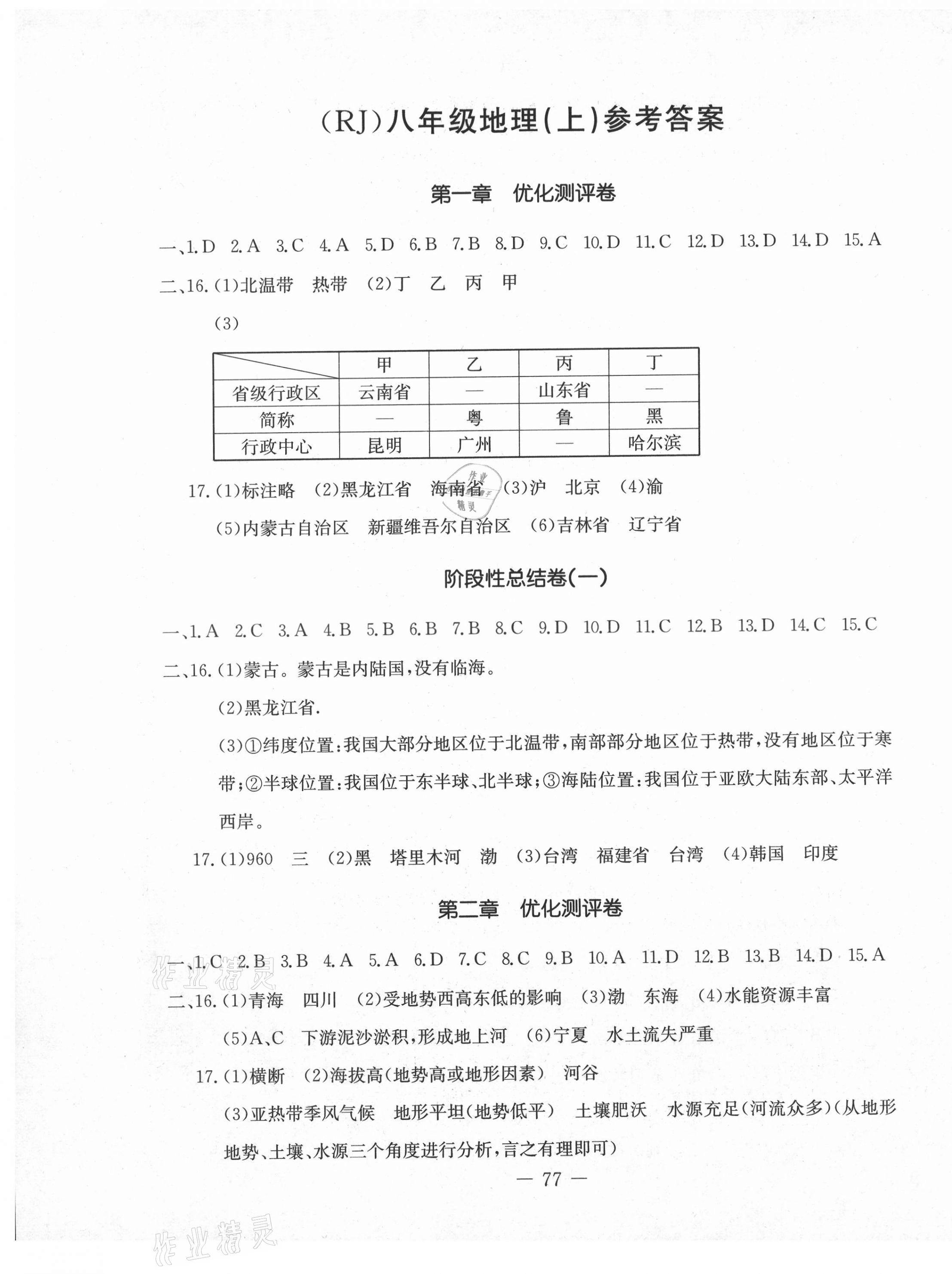 2020年創(chuàng)新思維八年級地理上冊人教版 第1頁