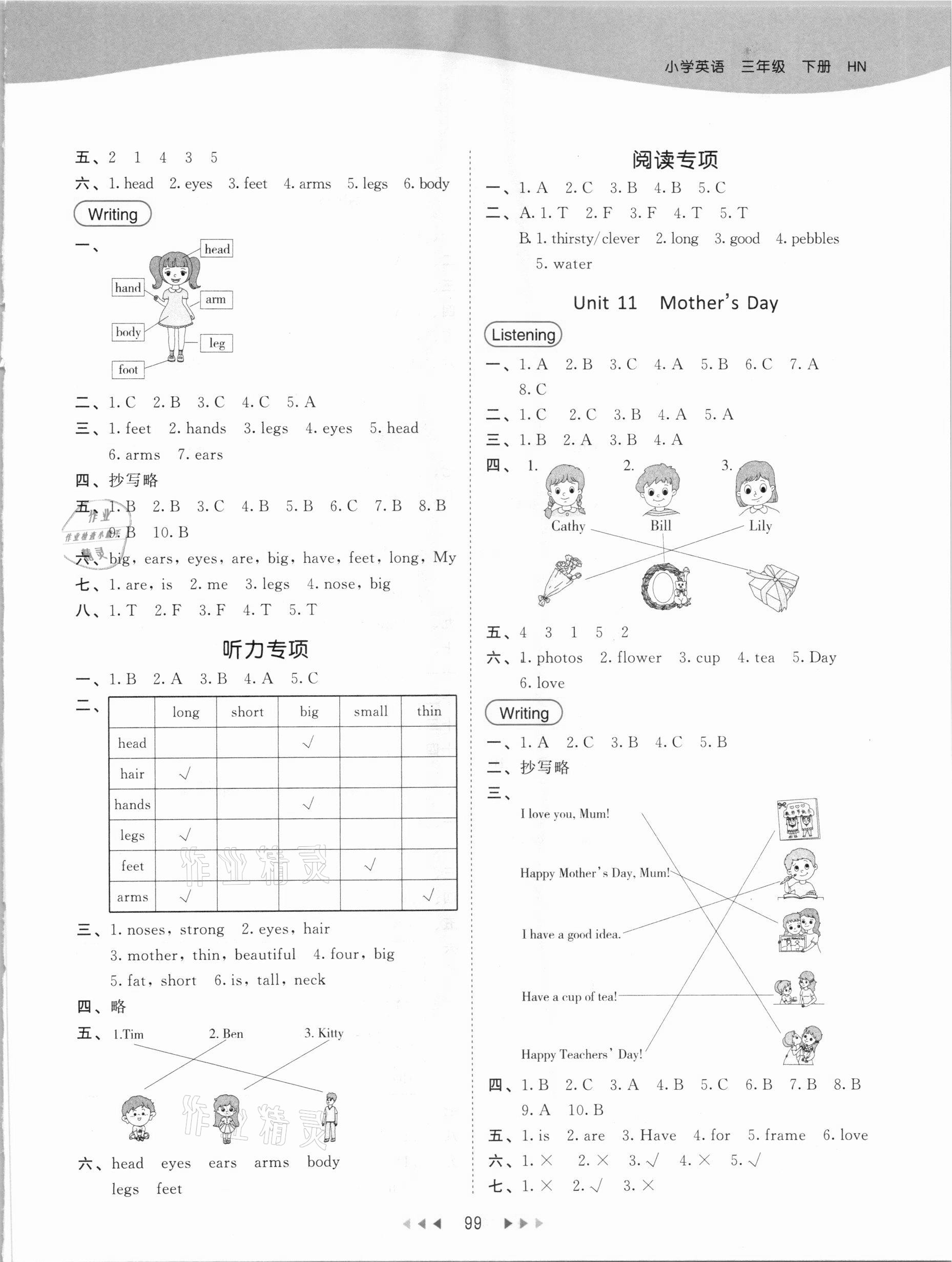 2021年53天天練三年級英語下冊滬教牛津版 參考答案第7頁