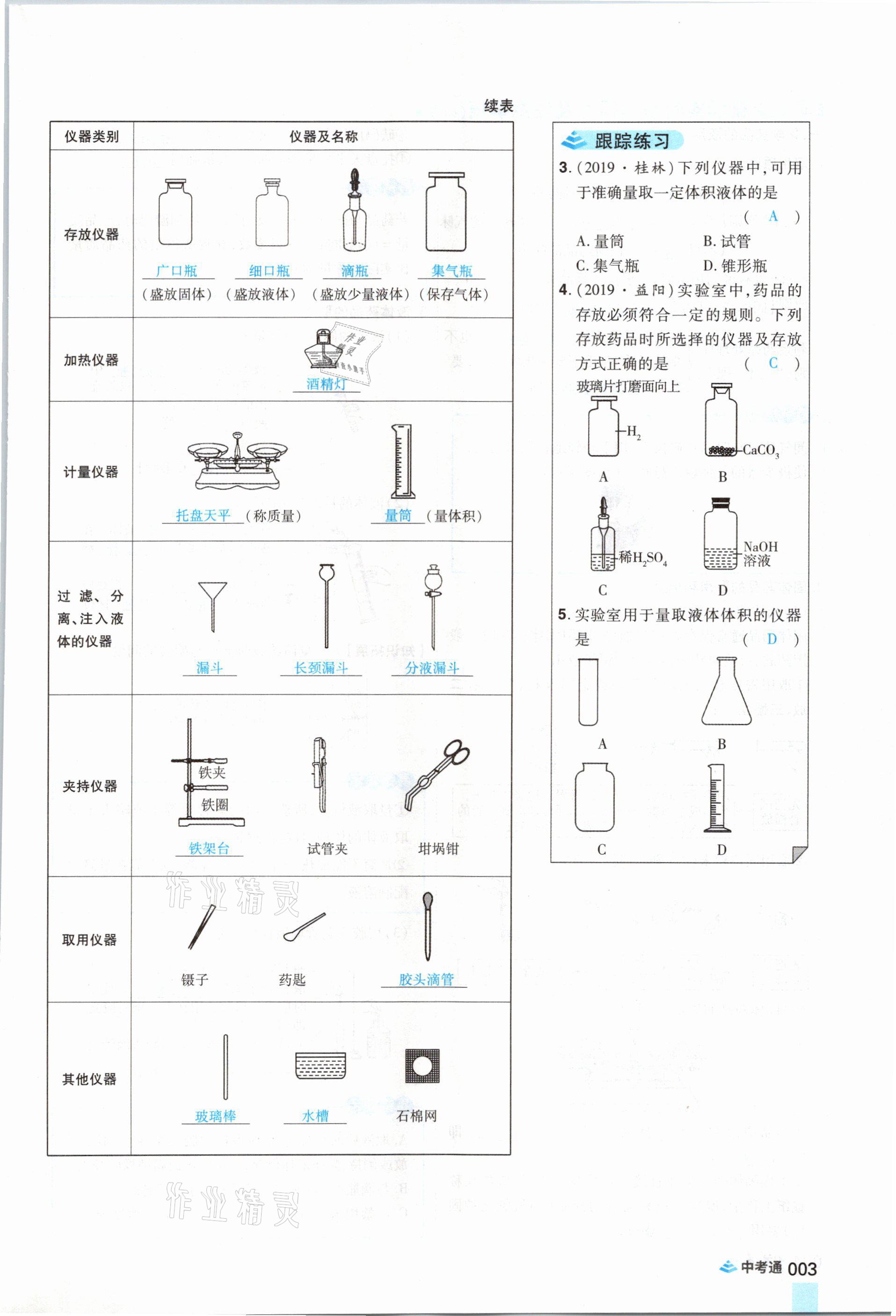 2021年中考通化學河南專版鄭州大學出版社 參考答案第3頁