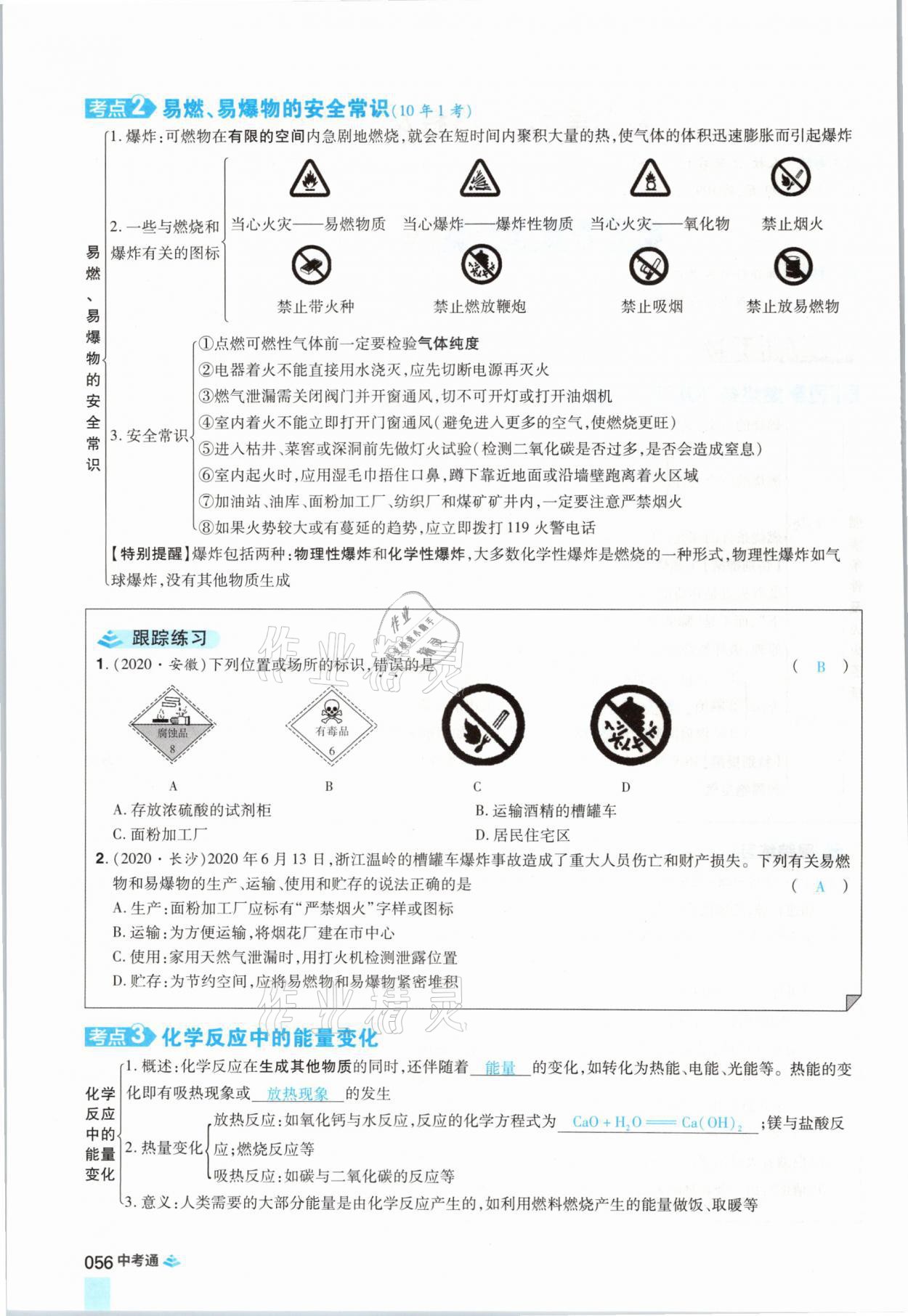 2021年中考通化學河南專版鄭州大學出版社 參考答案第56頁