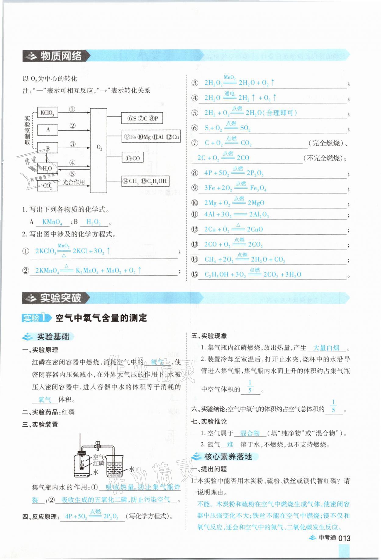 2021年中考通化學河南專版鄭州大學出版社 參考答案第13頁