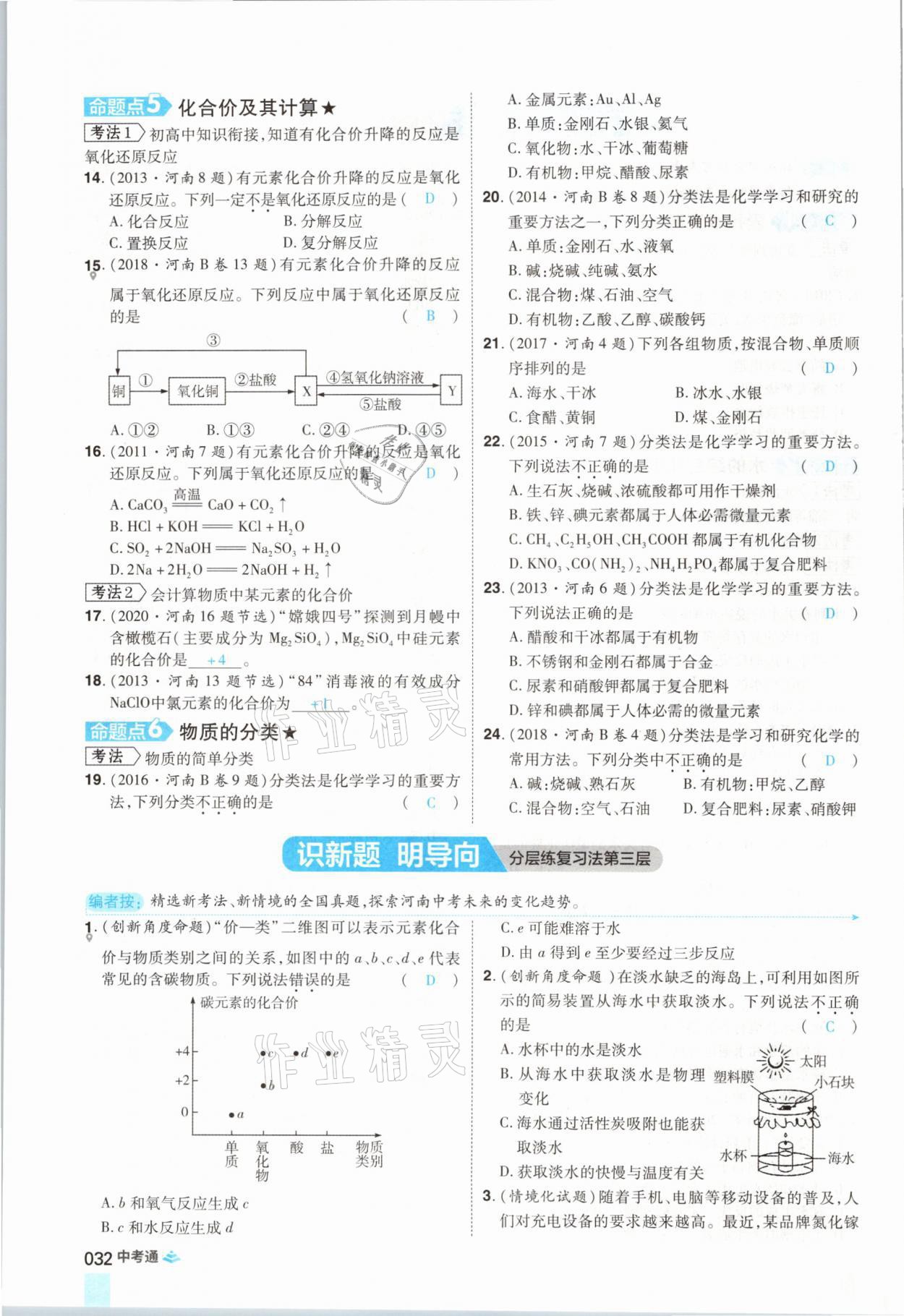 2021年中考通化學河南專版鄭州大學出版社 參考答案第32頁