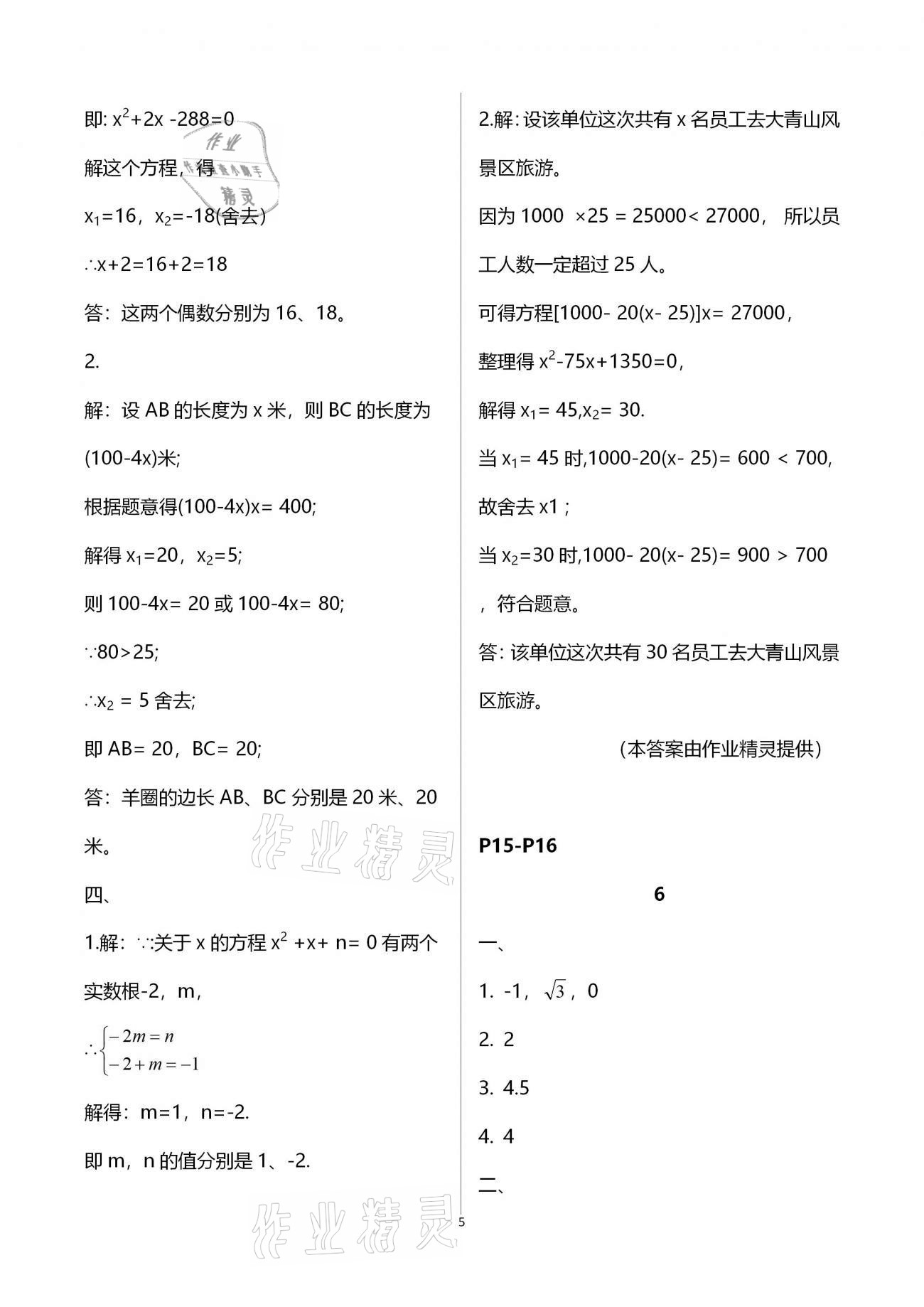 2021年寒假作業(yè)及活動(dòng)九年級(jí)數(shù)學(xué) 第5頁(yè)