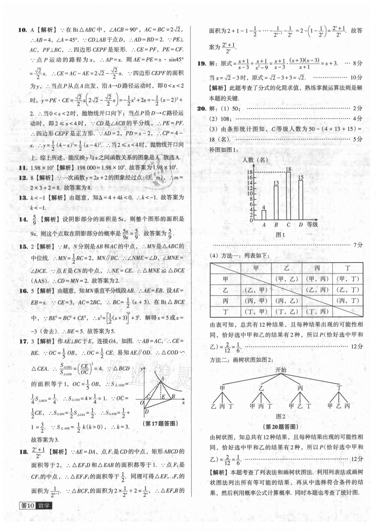 2021年中考必备中考真题精编数学辽宁专版 参考答案第10页