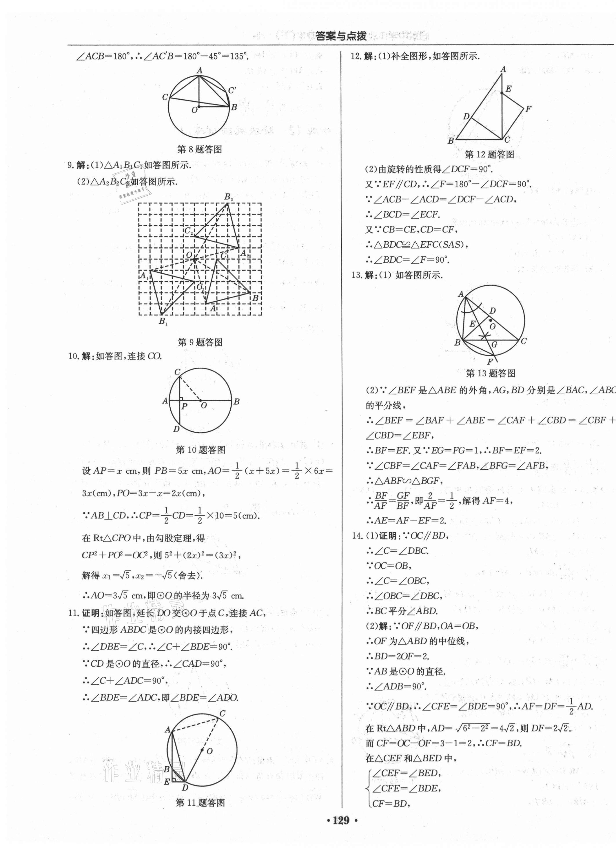 2021年启东中学作业本九年级数学下册沪科版 第11页