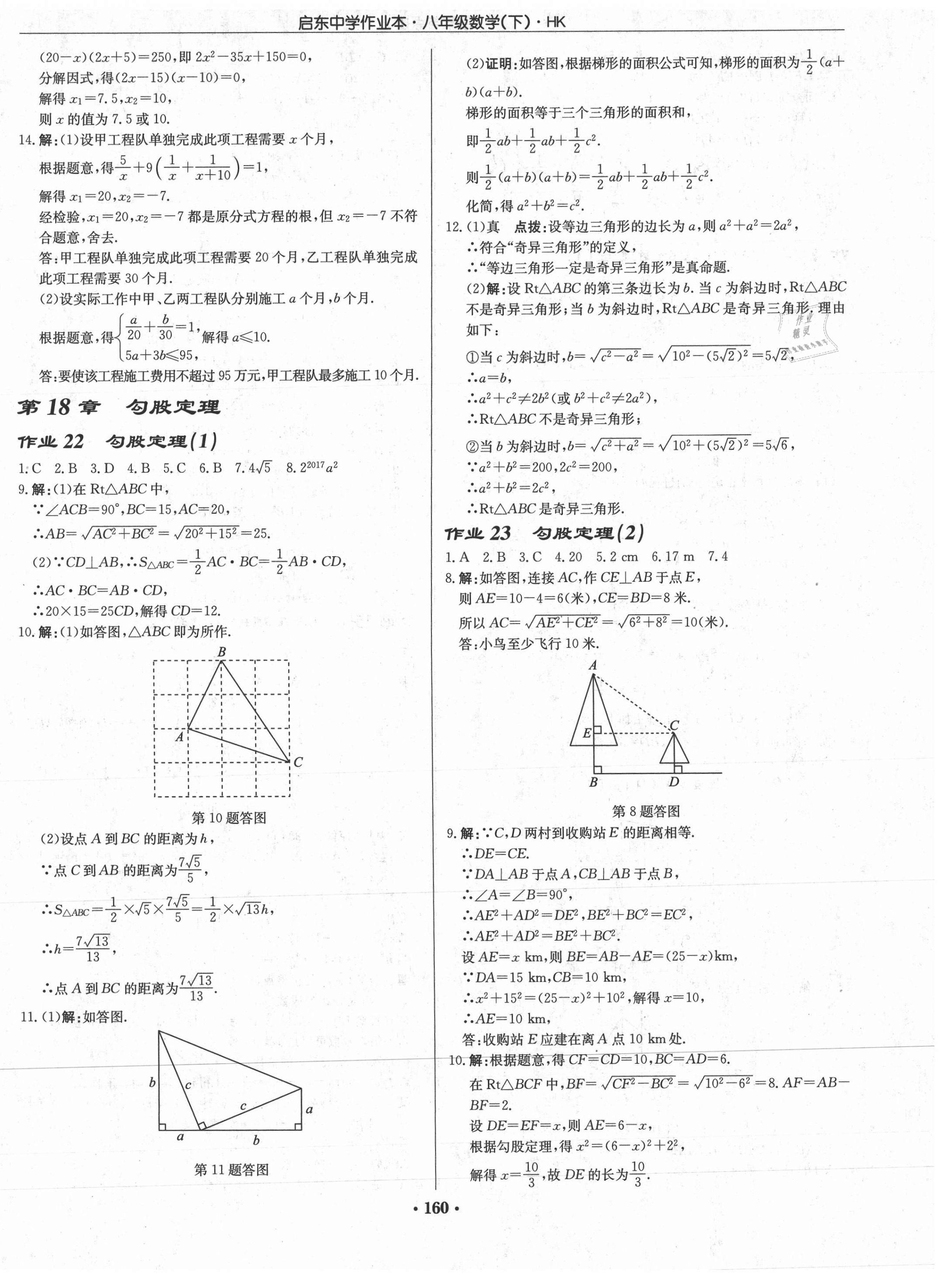 2021年啟東中學(xué)作業(yè)本八年級數(shù)學(xué)下冊滬科版 第10頁