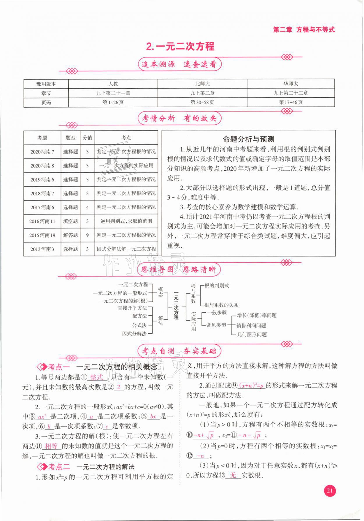 2021年中學(xué)生學(xué)習報試題與研究數(shù)學(xué)河南專版 參考答案第21頁