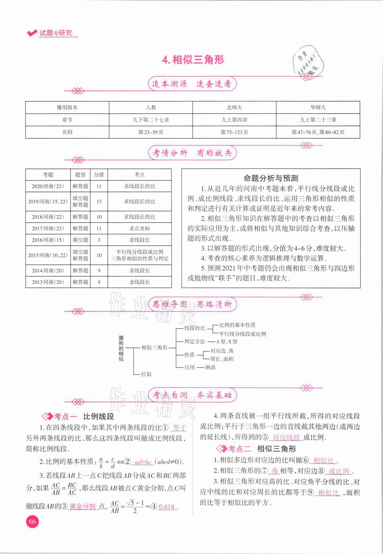 2021年中學生學習報試題與研究數(shù)學河南專版 參考答案第66頁