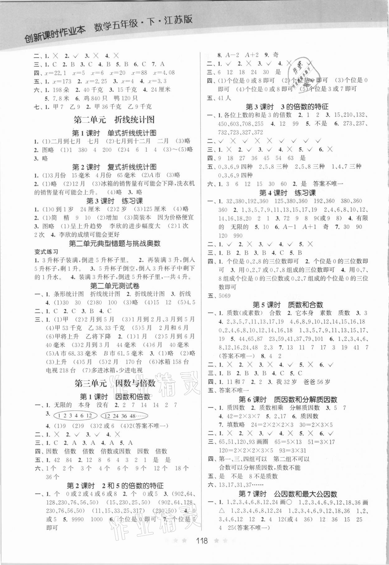 2021年創(chuàng)新課時作業(yè)本五年級數(shù)學(xué)下冊蘇教版 第2頁