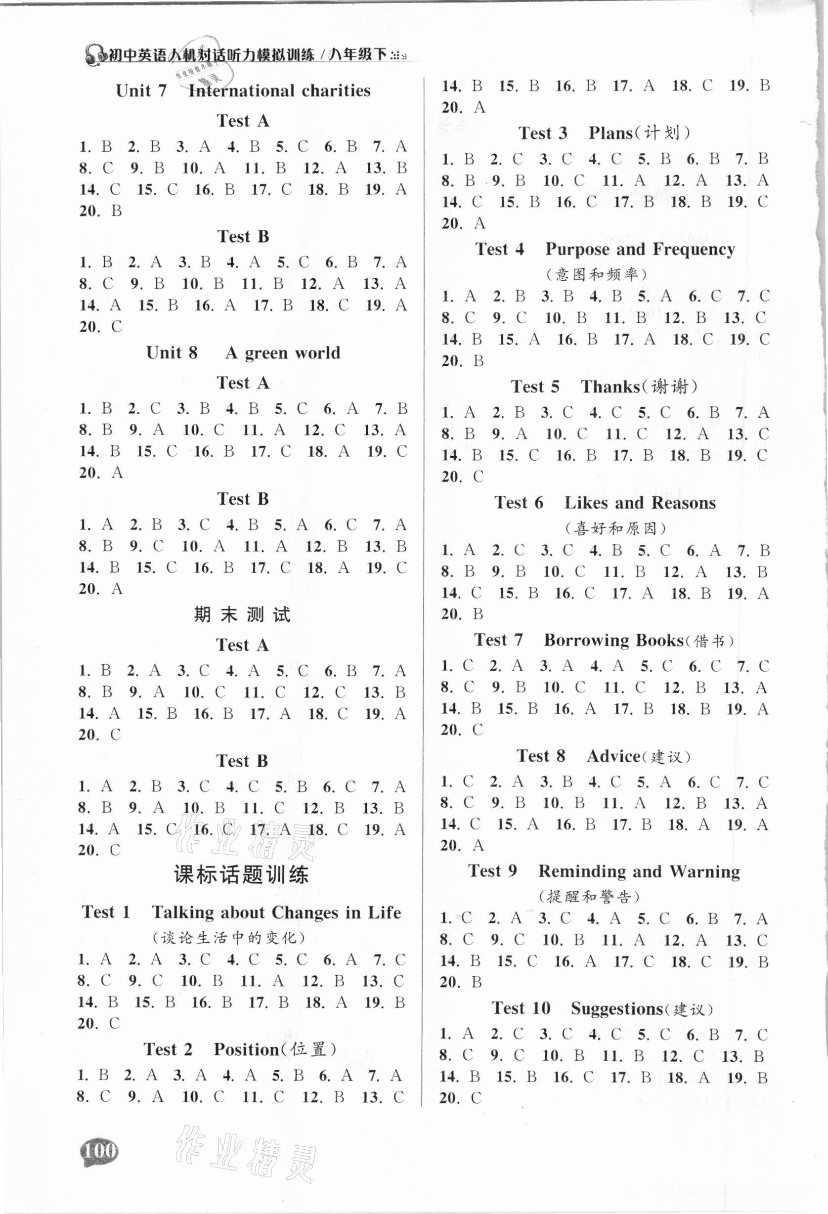 2021年初中英语人机对话听力模拟训练八年级下册译林版 第2页