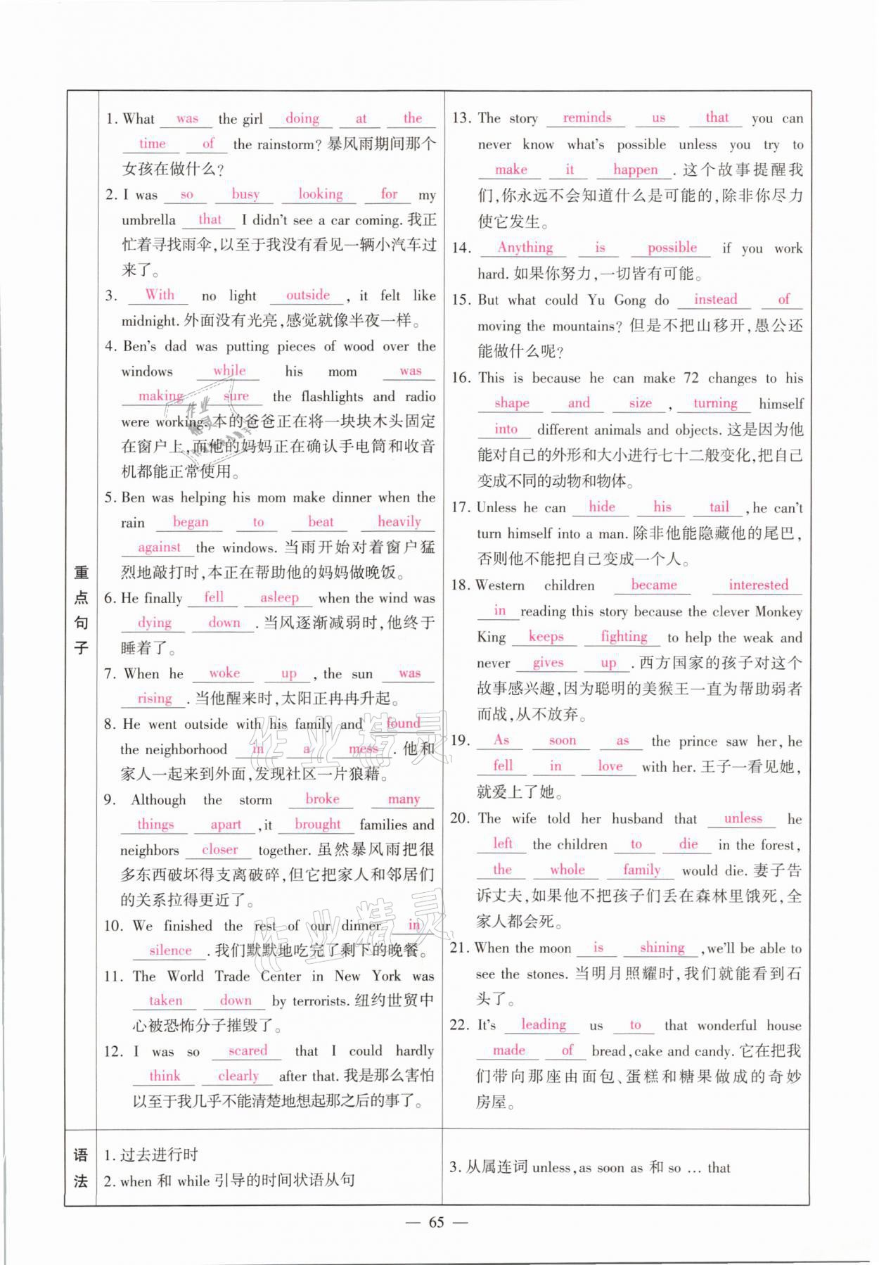 2021年中學(xué)生學(xué)習(xí)報試題與研究英語河南專版 參考答案第65頁