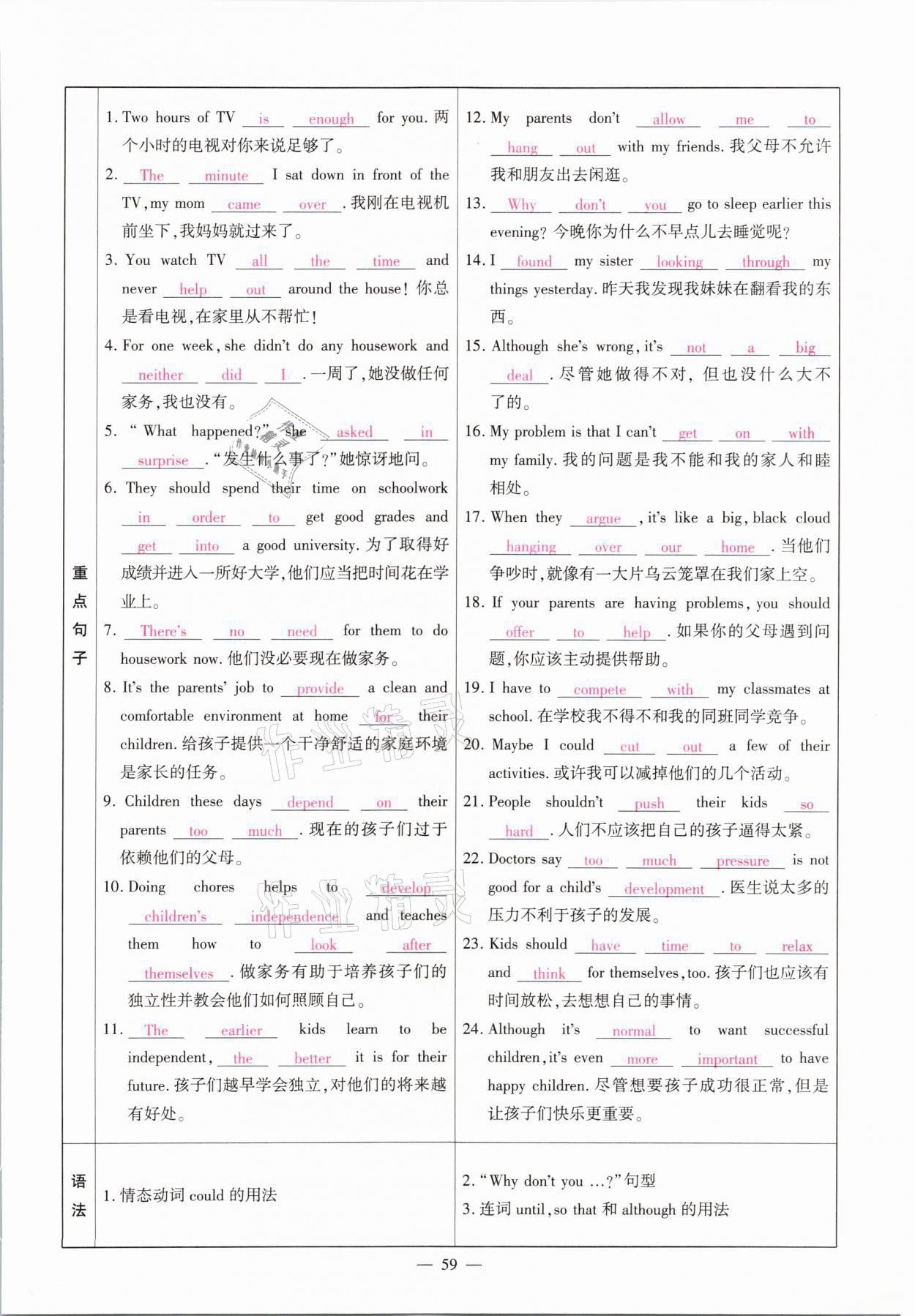 2021年中學(xué)生學(xué)習(xí)報(bào)試題與研究英語(yǔ)河南專版 參考答案第59頁(yè)