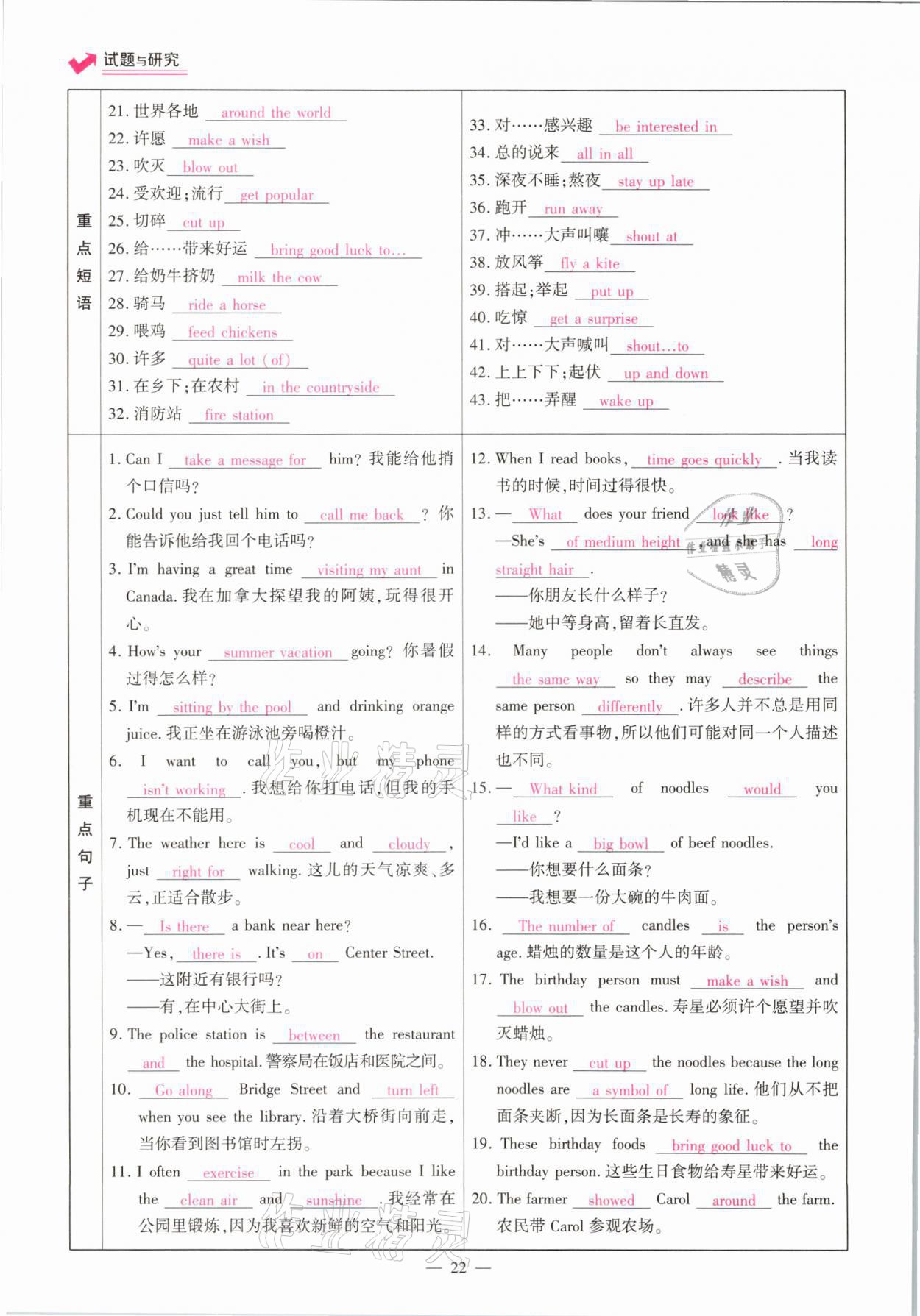 2021年中學(xué)生學(xué)習(xí)報(bào)試題與研究英語河南專版 參考答案第22頁