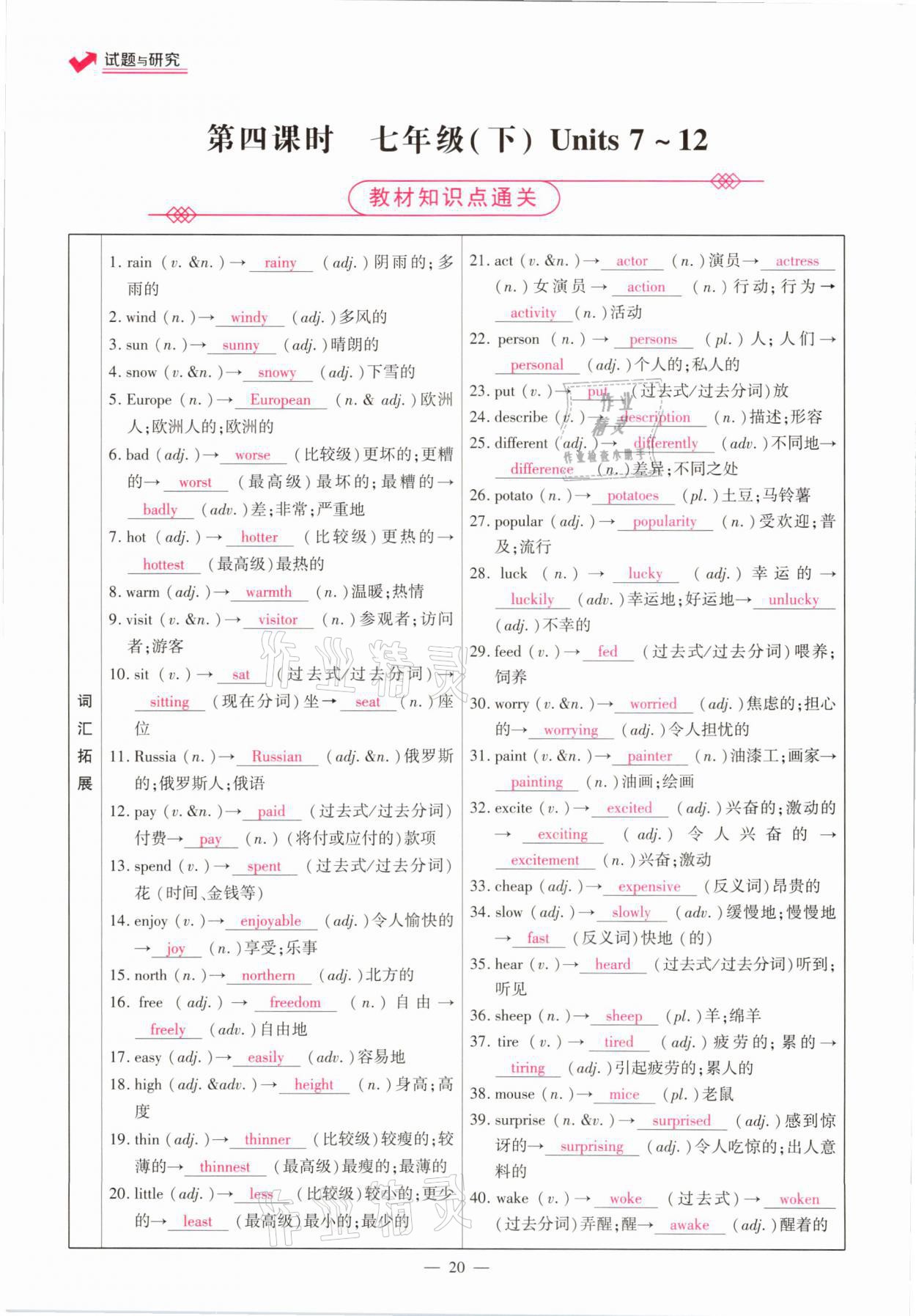 2021年中學(xué)生學(xué)習(xí)報(bào)試題與研究英語(yǔ)河南專版 參考答案第20頁(yè)