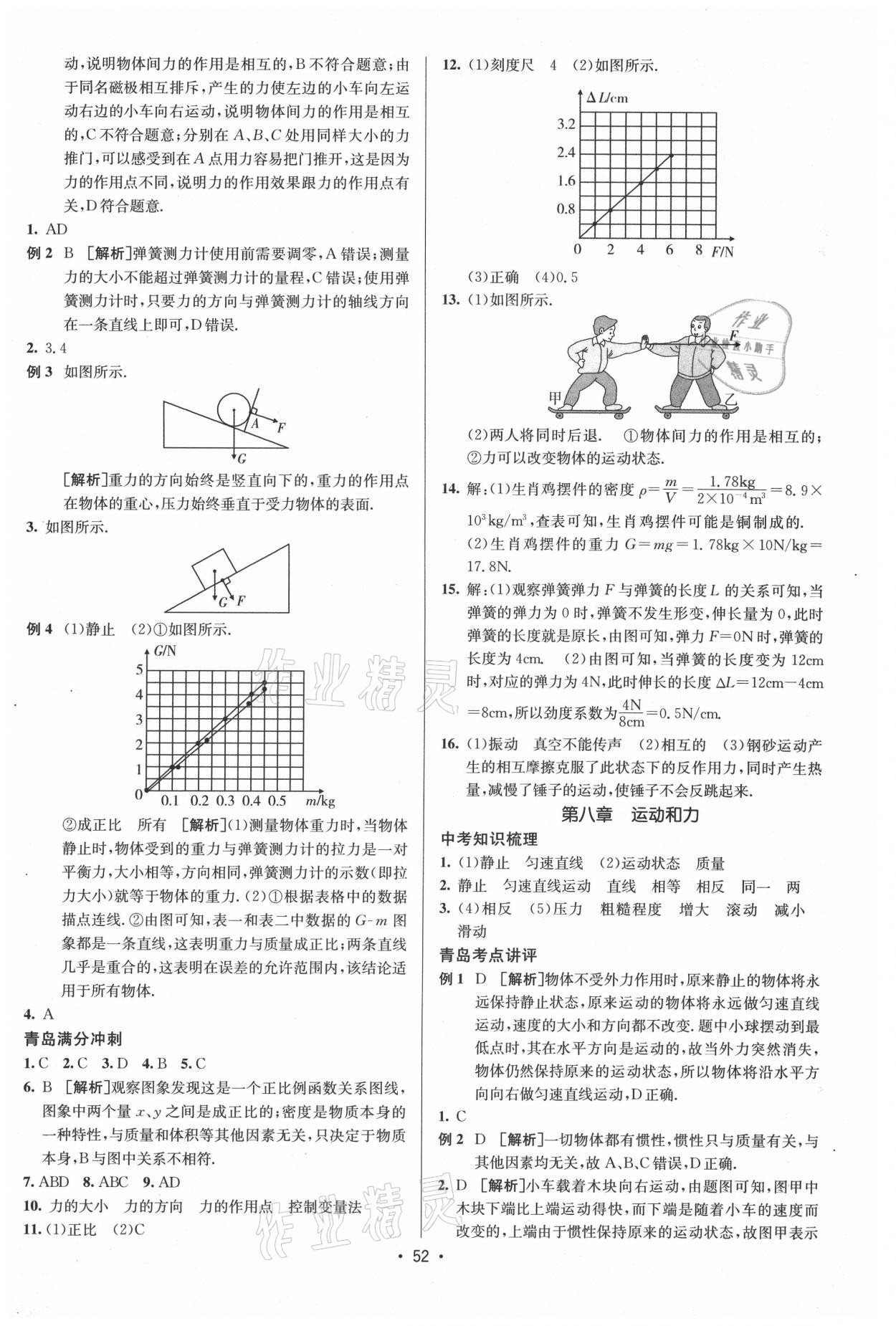 2021年升學(xué)錦囊物理青島專版 參考答案第8頁