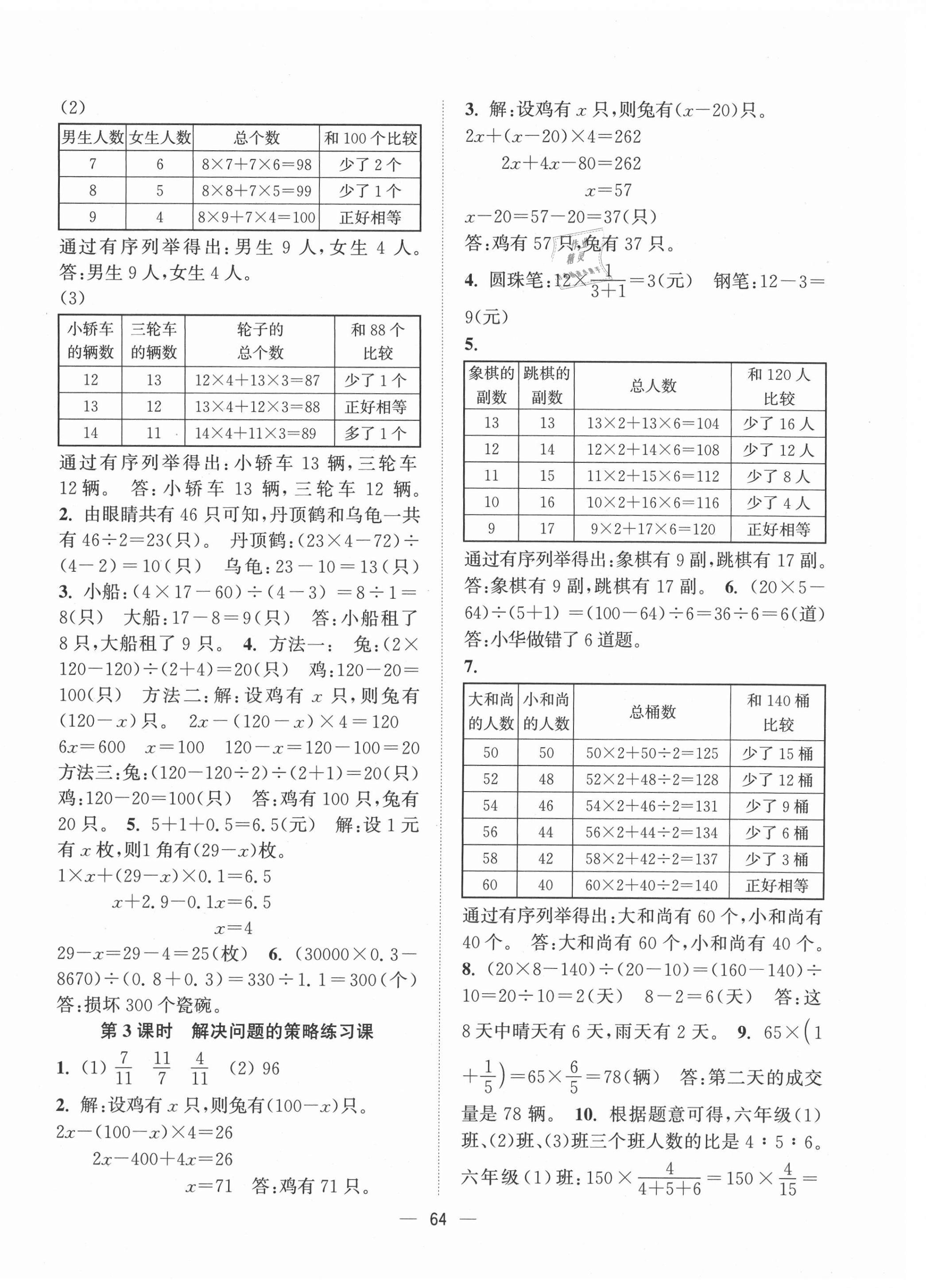 2021年课时金练六年级数学下册江苏版 第4页