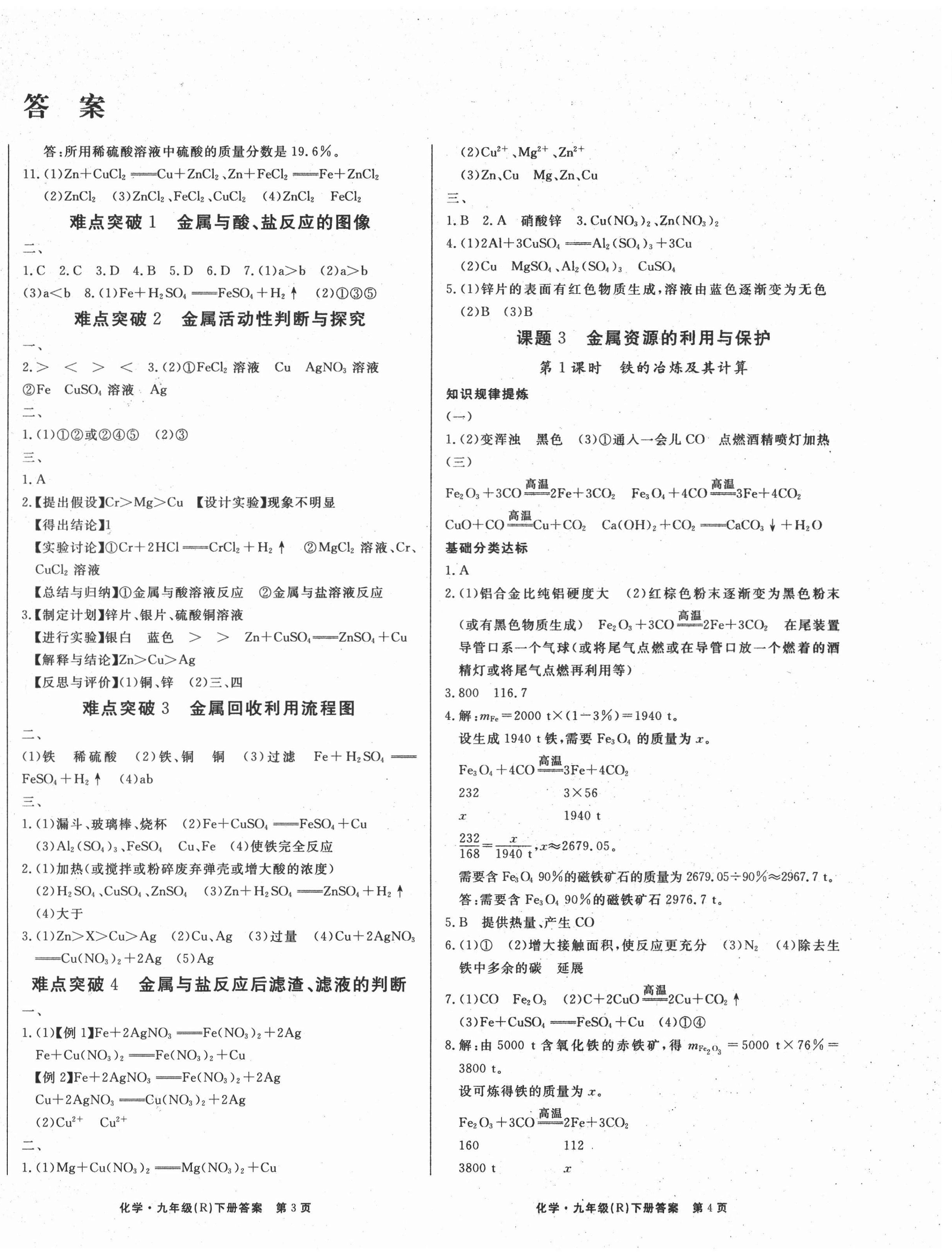 2021年學霸導練測方案九年級化學下冊人教版江西專版 第2頁