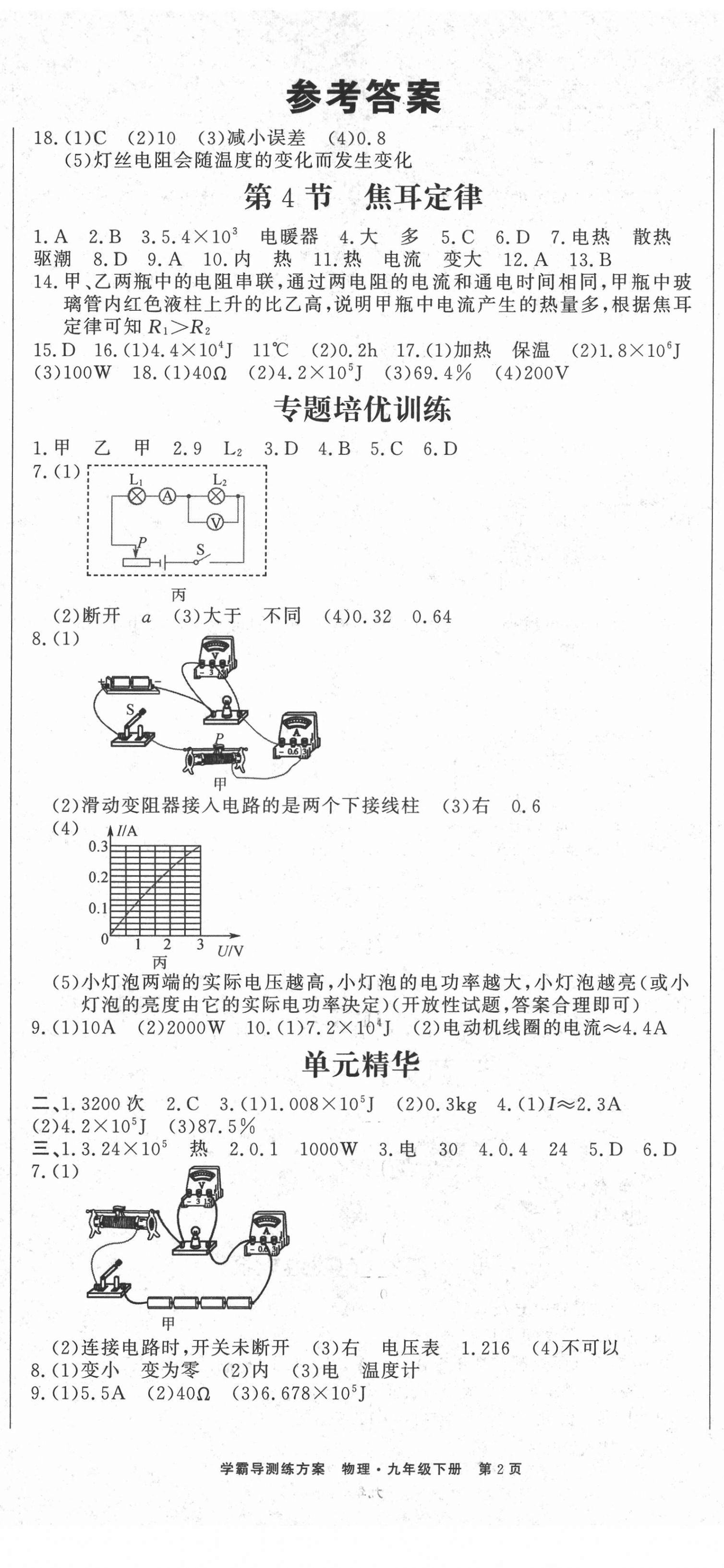 2021年學霸導練測方案九年級物理下冊人教版江西專版 第2頁