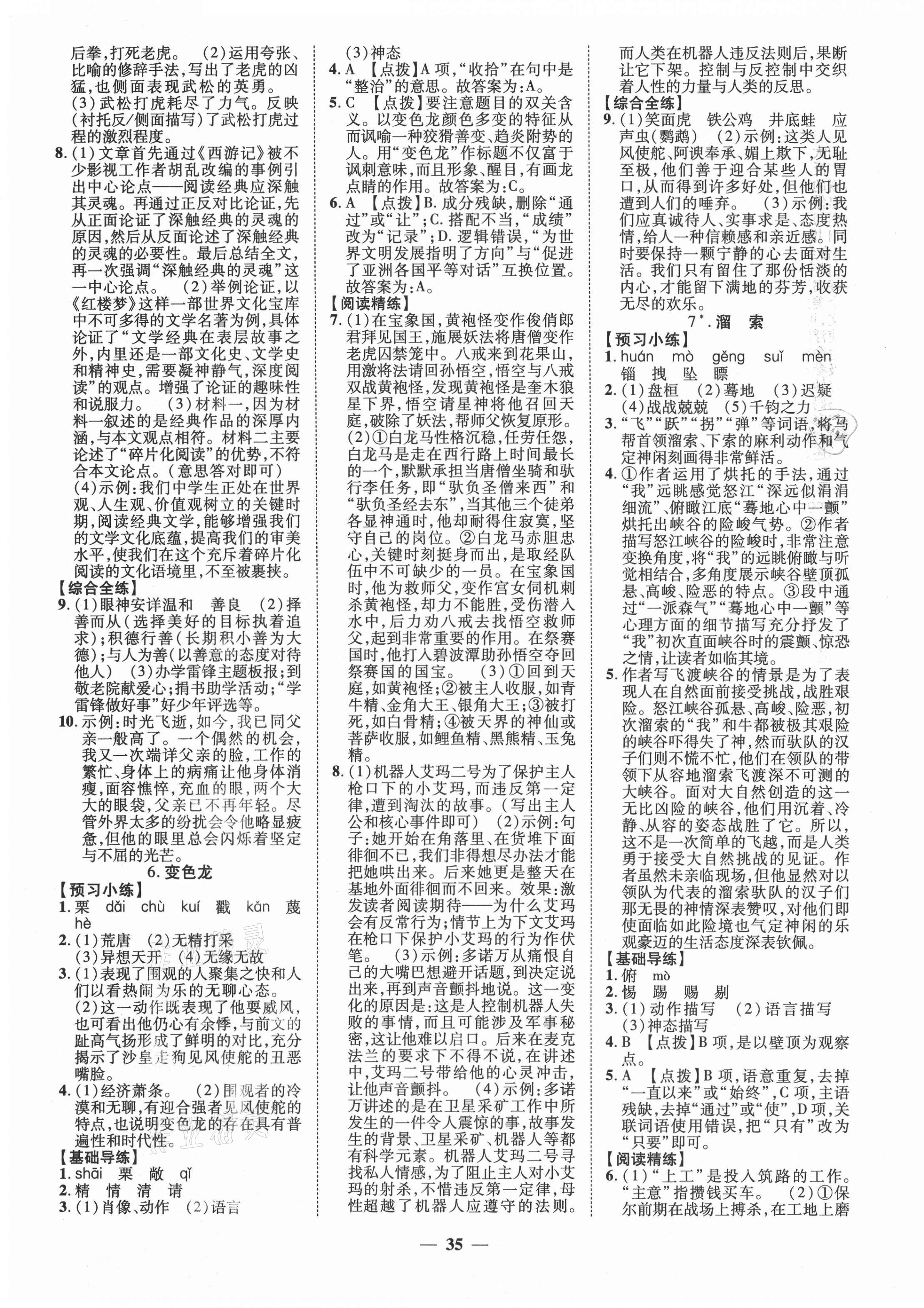 2021年本土教辅名校学案初中生辅导九年级语文下册人教版 第3页